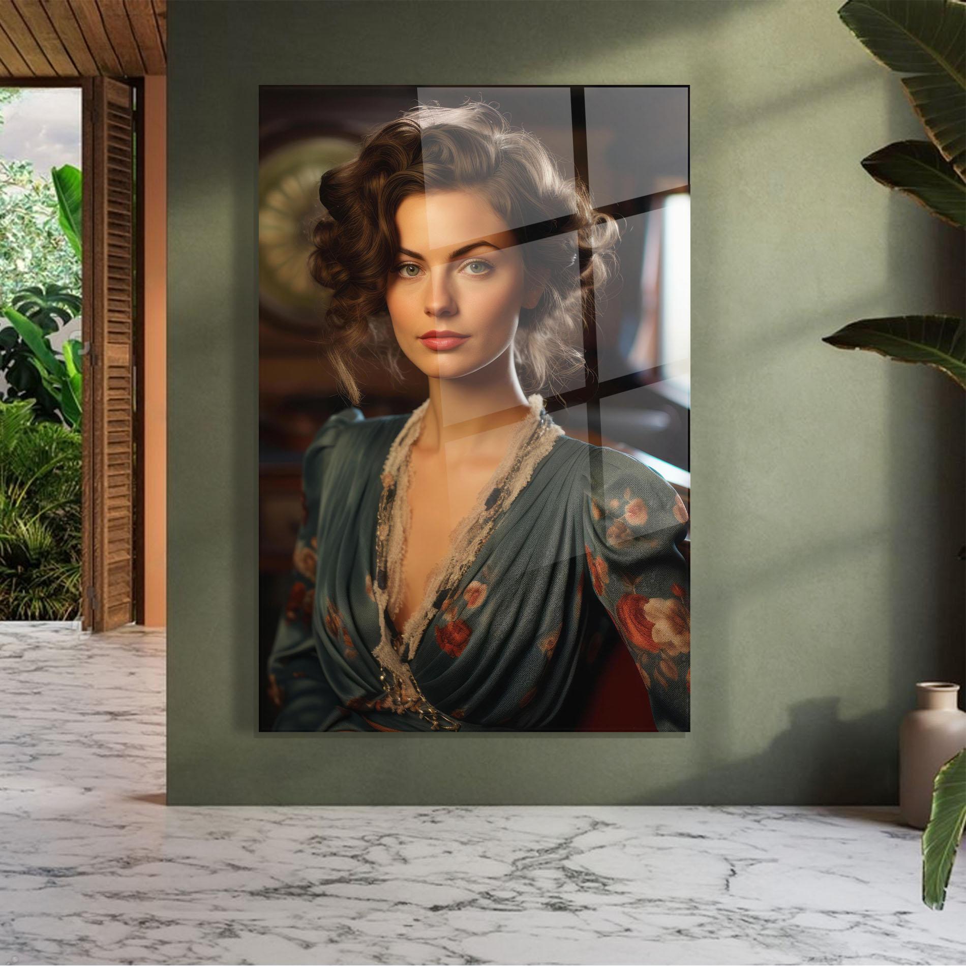 Üvegkép Pink Flowers Dress mockup 7