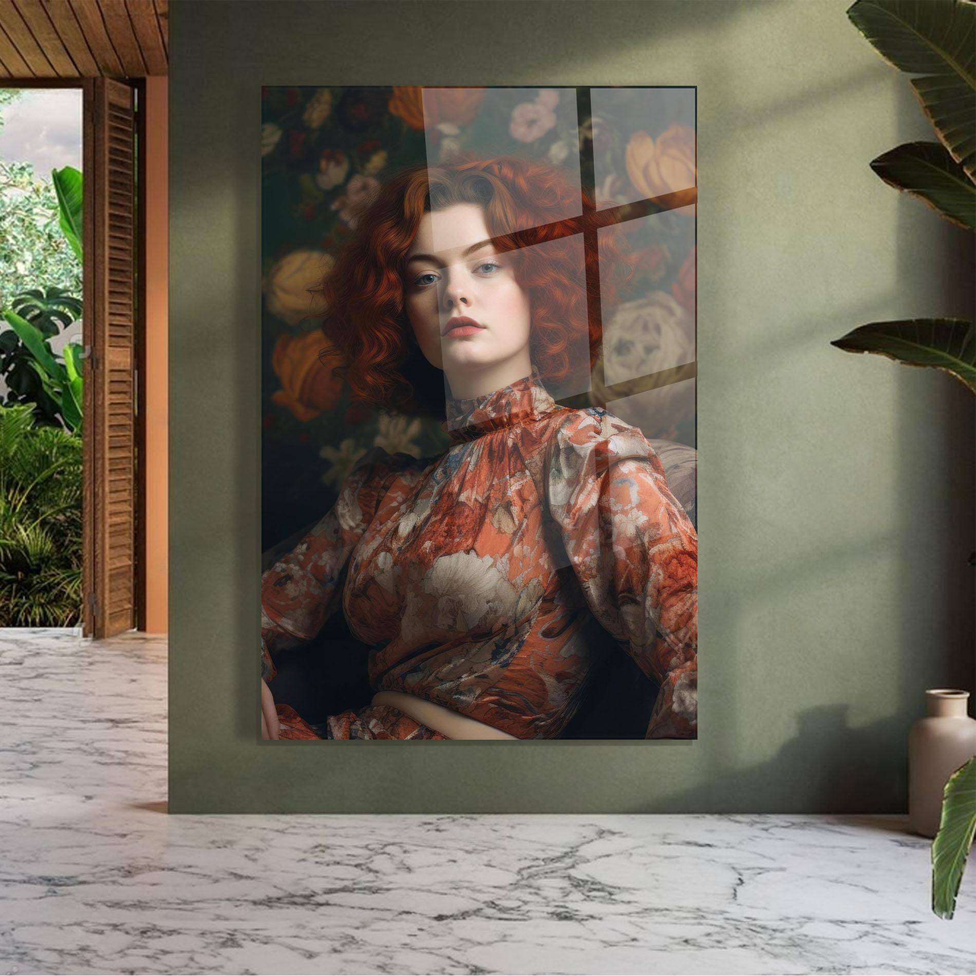 Üvegkép Red Vintage Hair mockup 7