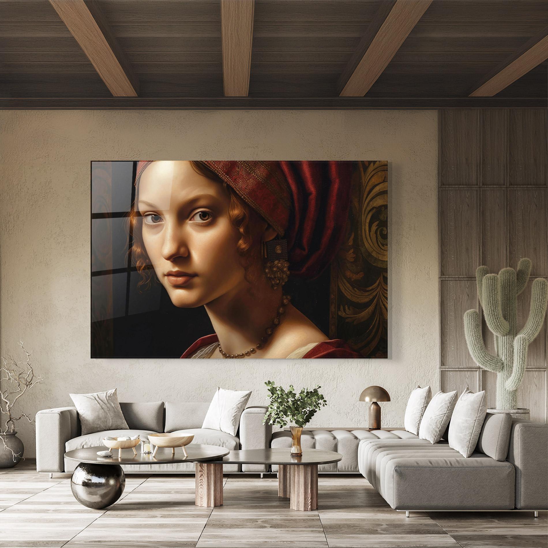 Üvegkép Red Hair Woman Art mockup 8