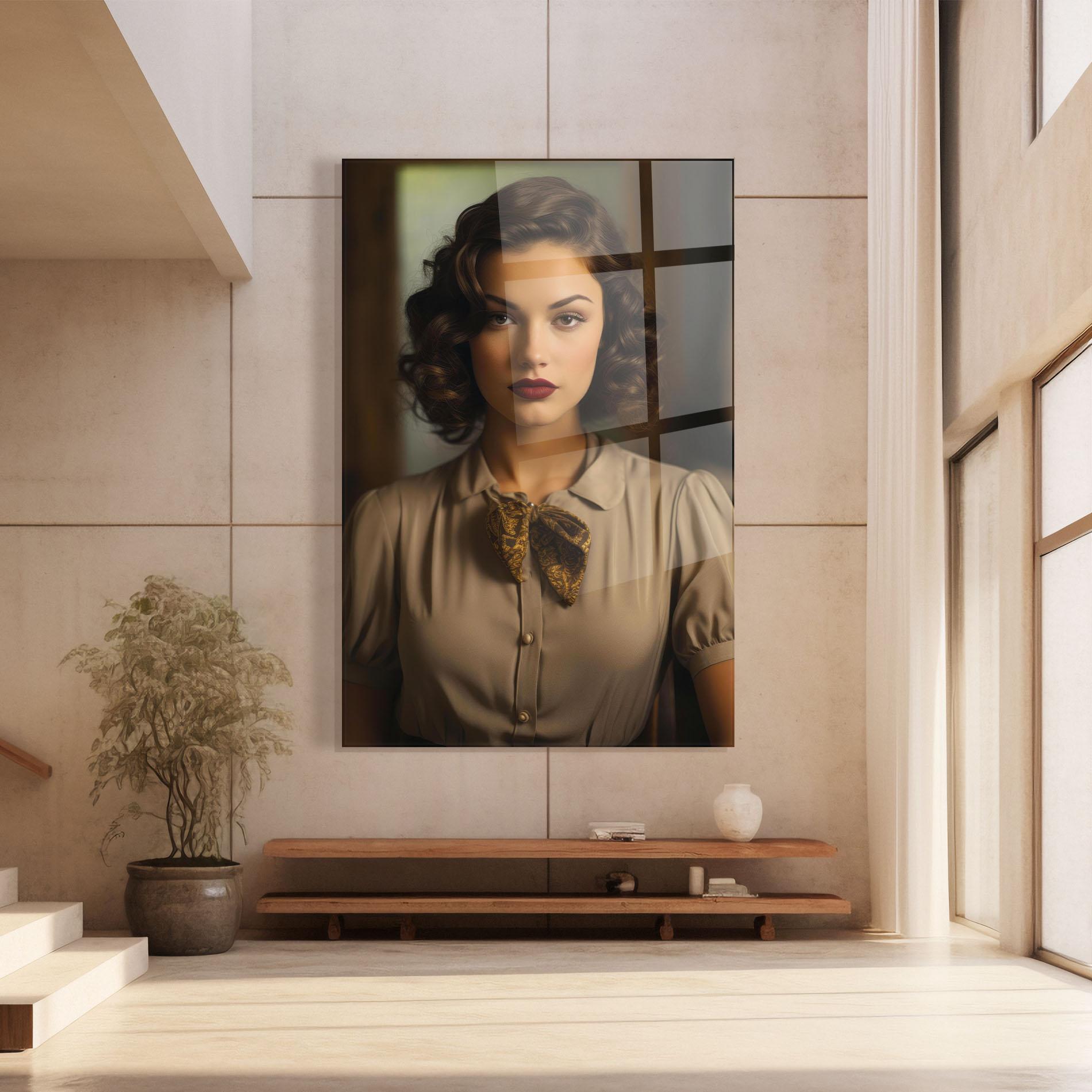 Üvegkép Beige Vintage Blouse mockup 8