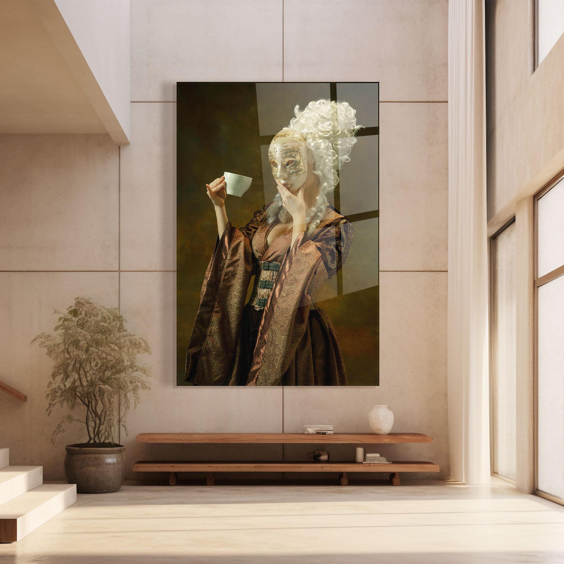 Üvegkép Medieval Woman Tea mockup 8