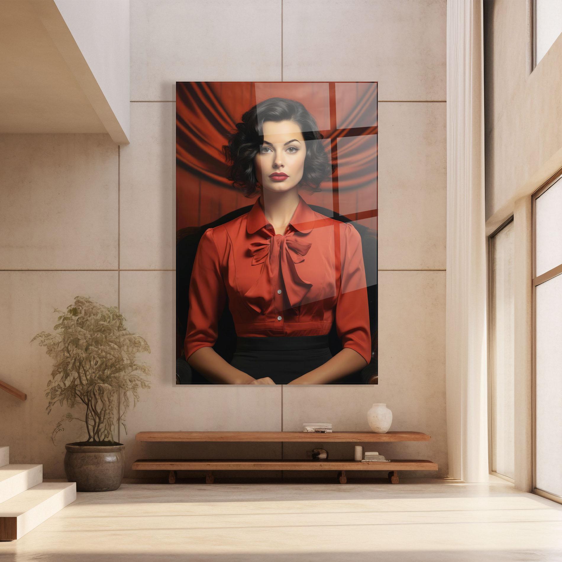 Üvegkép Pretty Red Blouse mockup 8