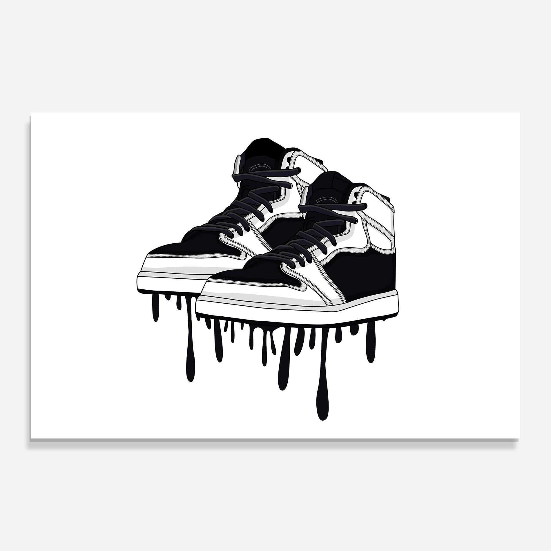 Üvegkép Black White Shoes mockup 0