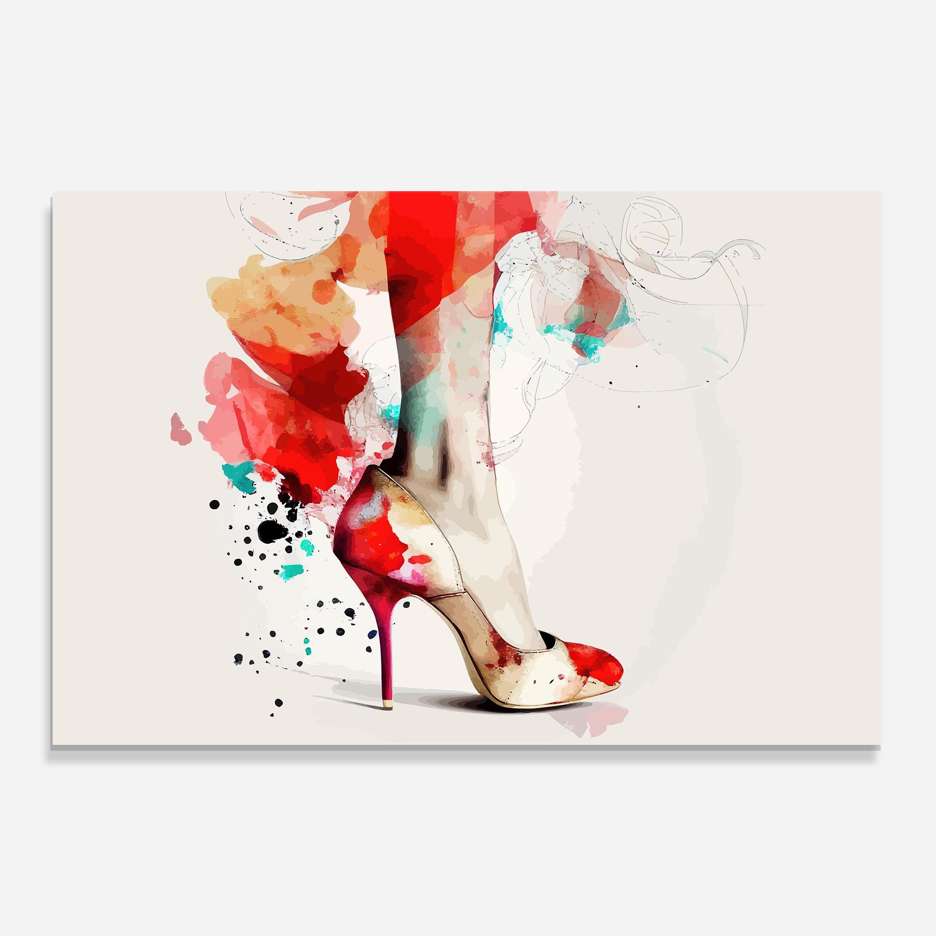 Üvegkép Cream Heels Art mockup 0