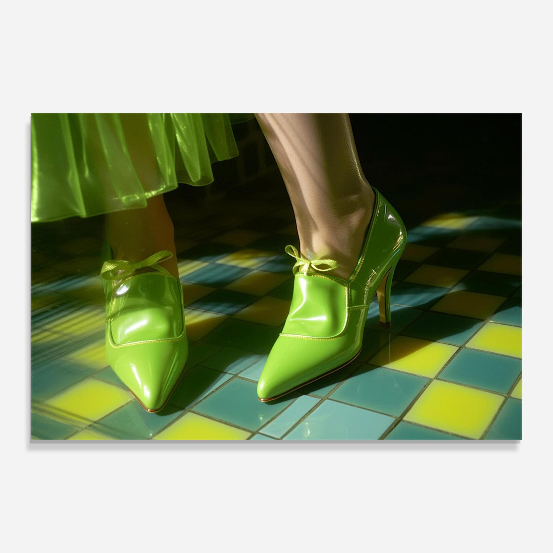 Üvegkép Green Elegant Shoes mockup 0
