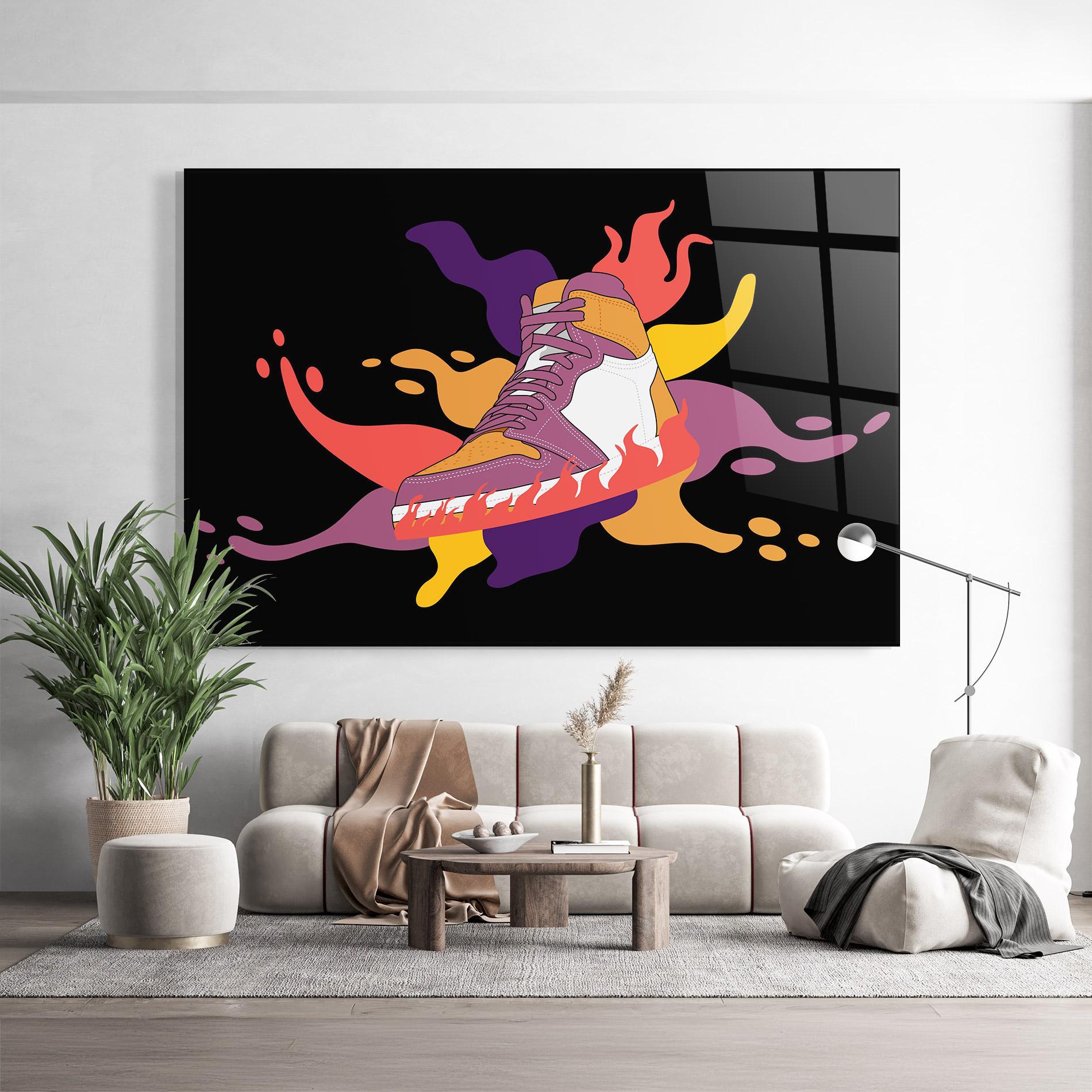 Üvegkép Abstract Sneakers Art mockup 9