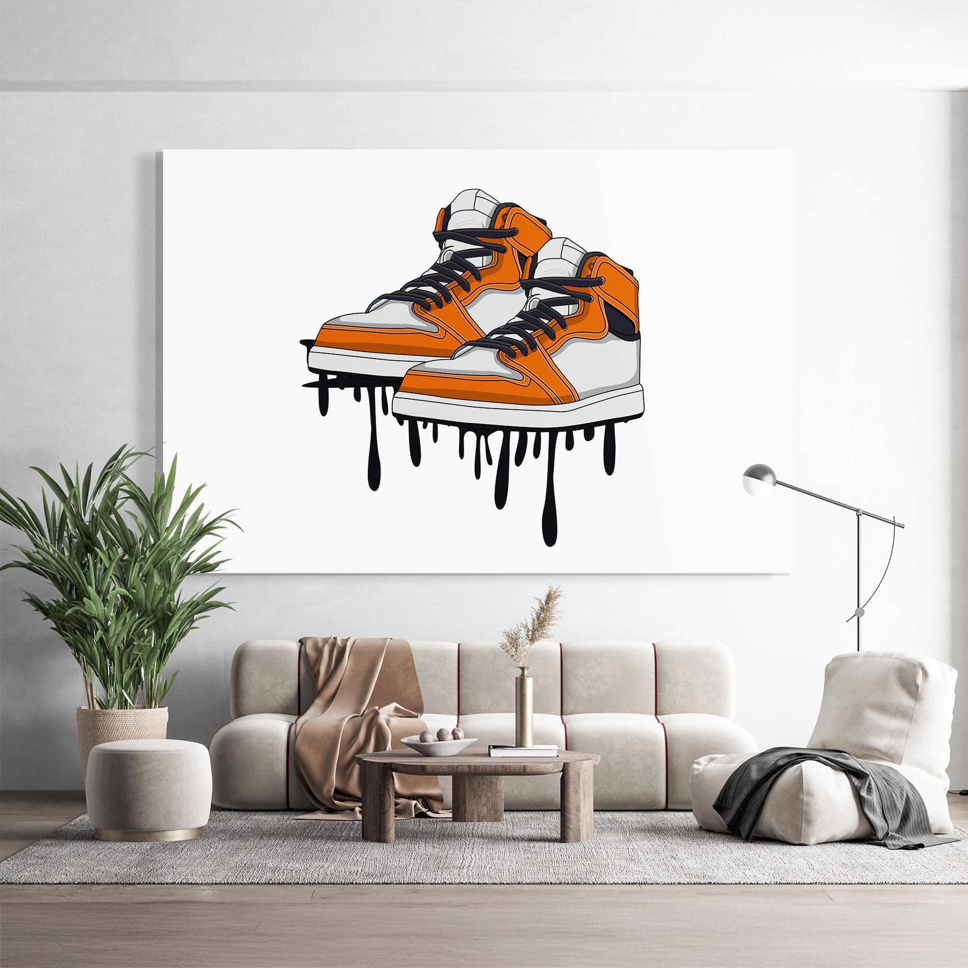 Üvegkép Black Liquid Shoe mockup 9