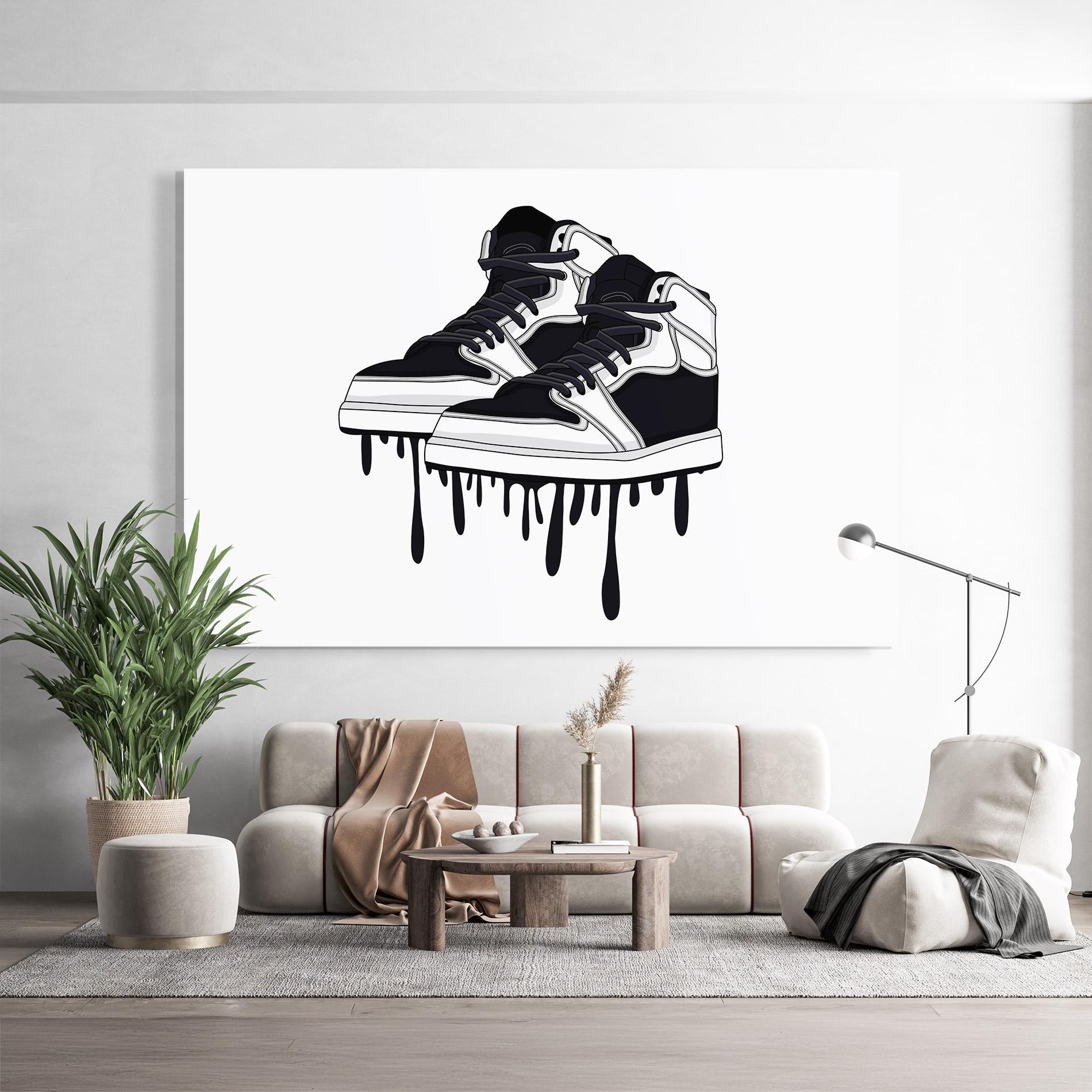 Üvegkép Black White Shoes mockup 9