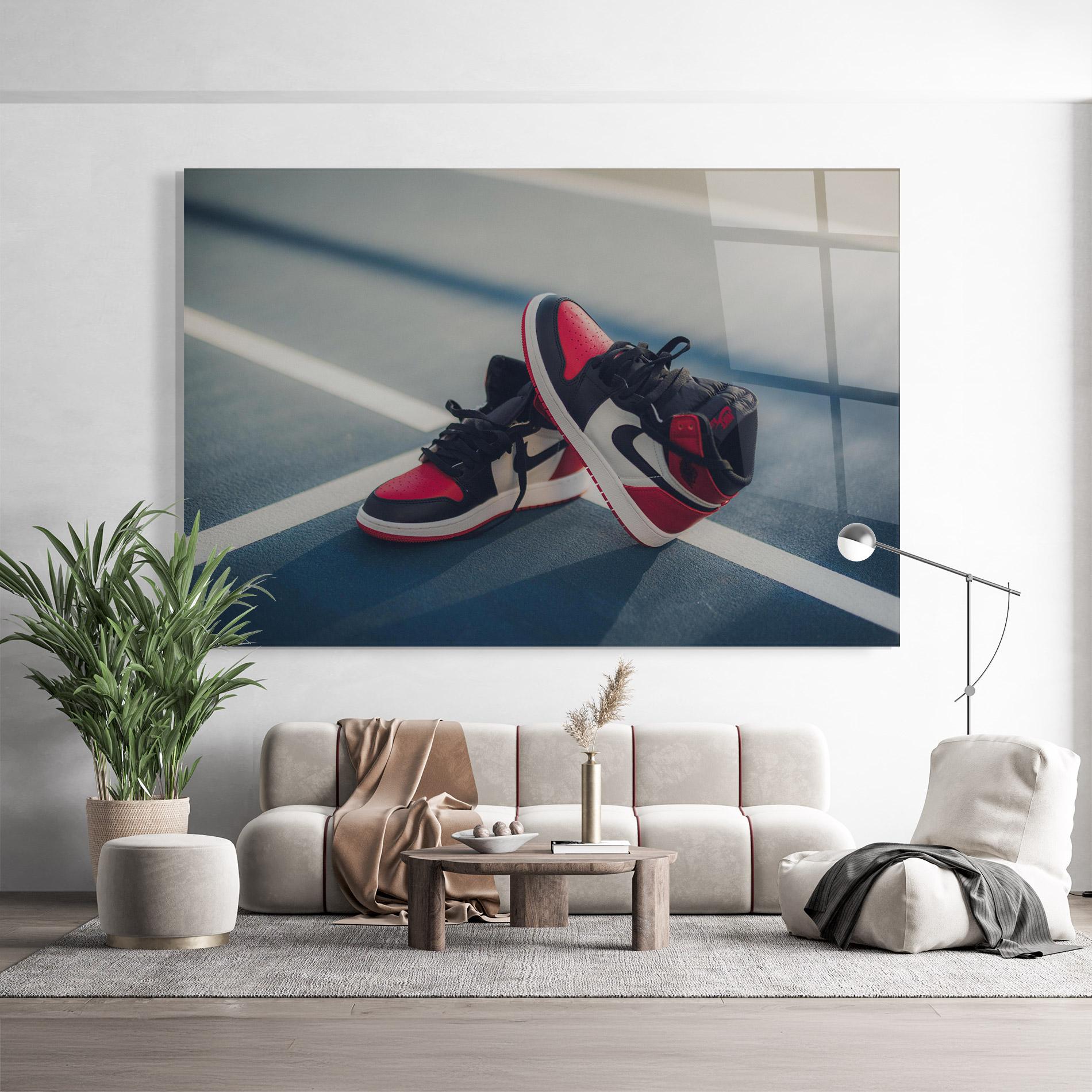 Üvegkép Cool Nike Red Jordan Air mockup 9