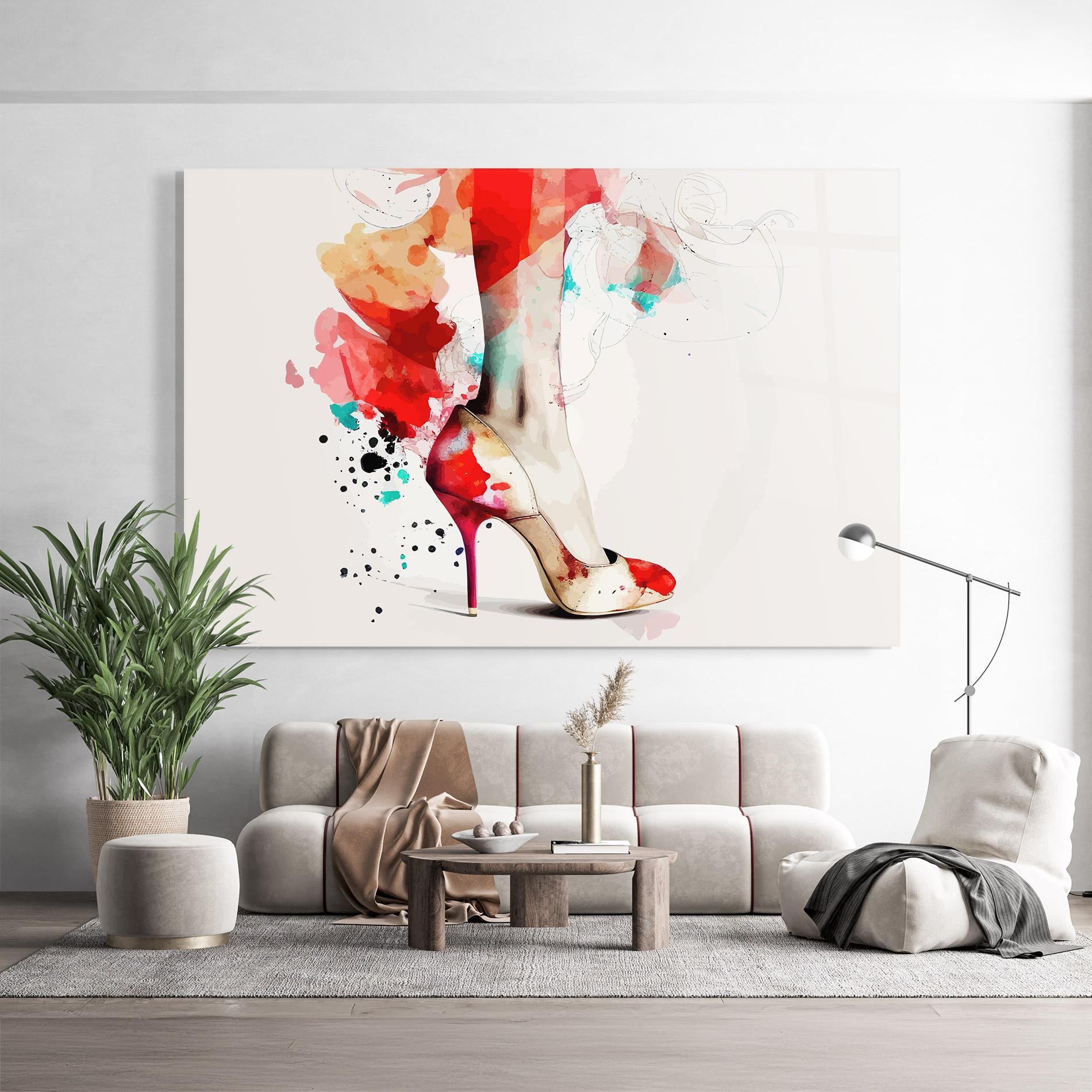 Üvegkép Cream Heels Art mockup 9