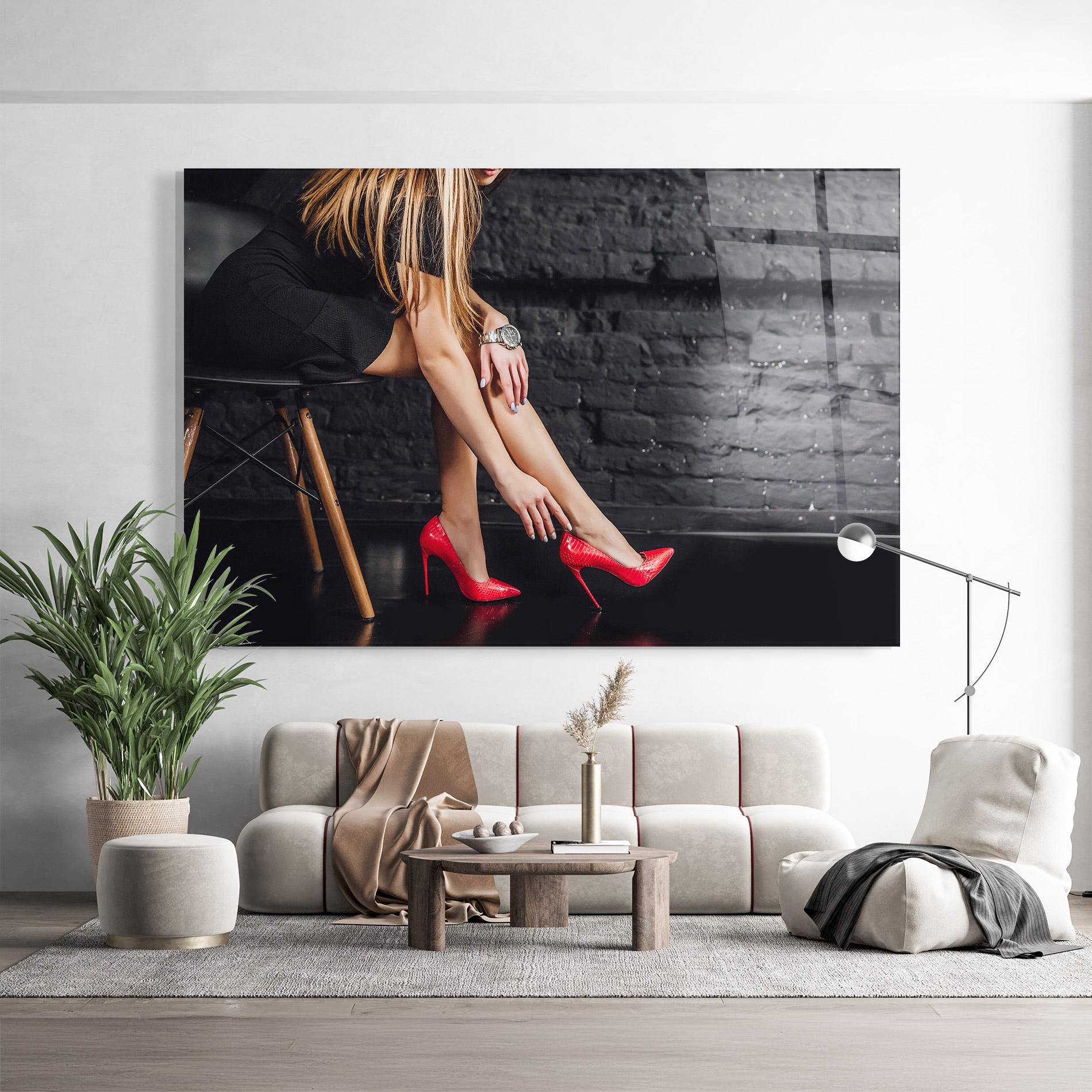 Üvegkép Elegan Red Heels mockup 9