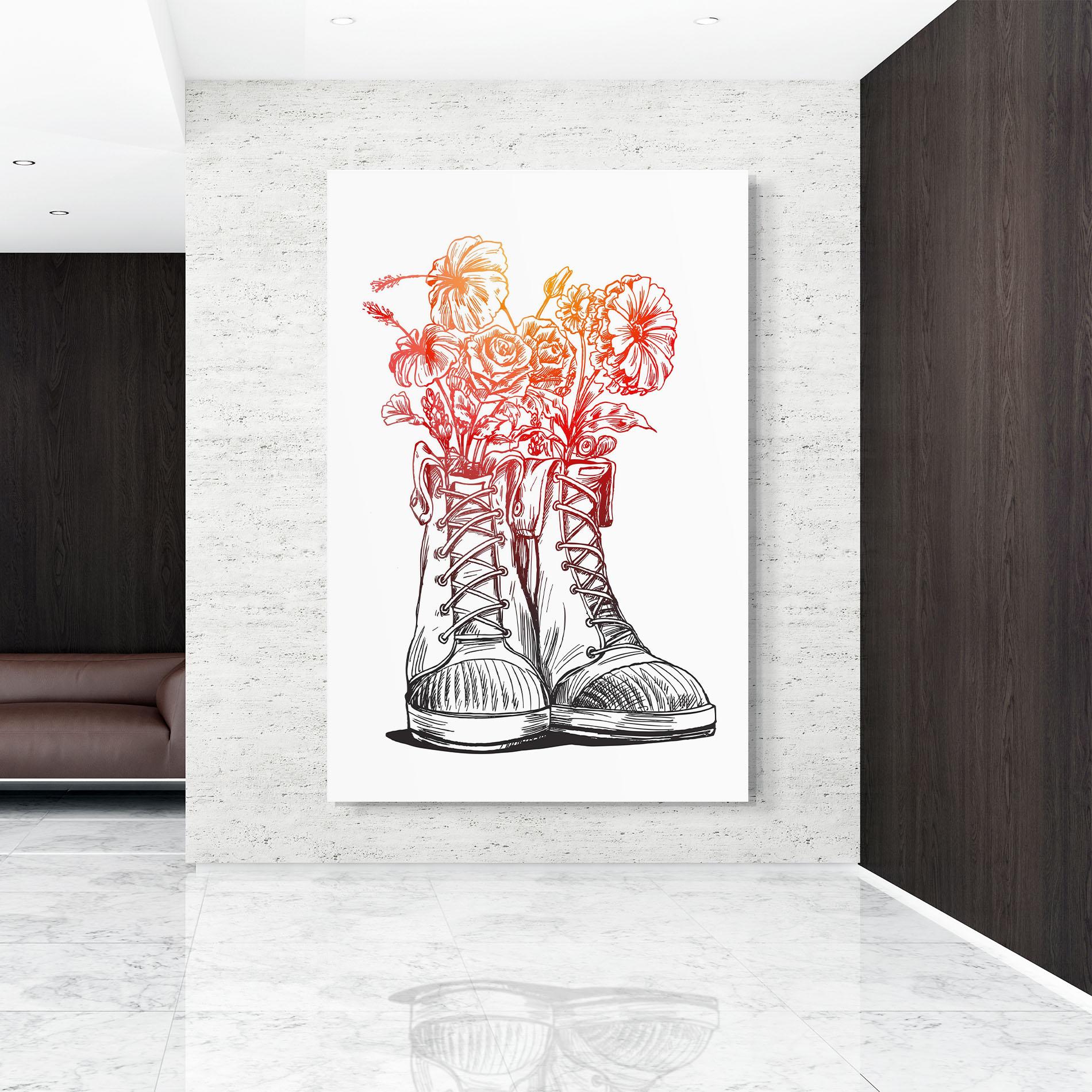 Üvegkép Flower In Shoes mockup 9