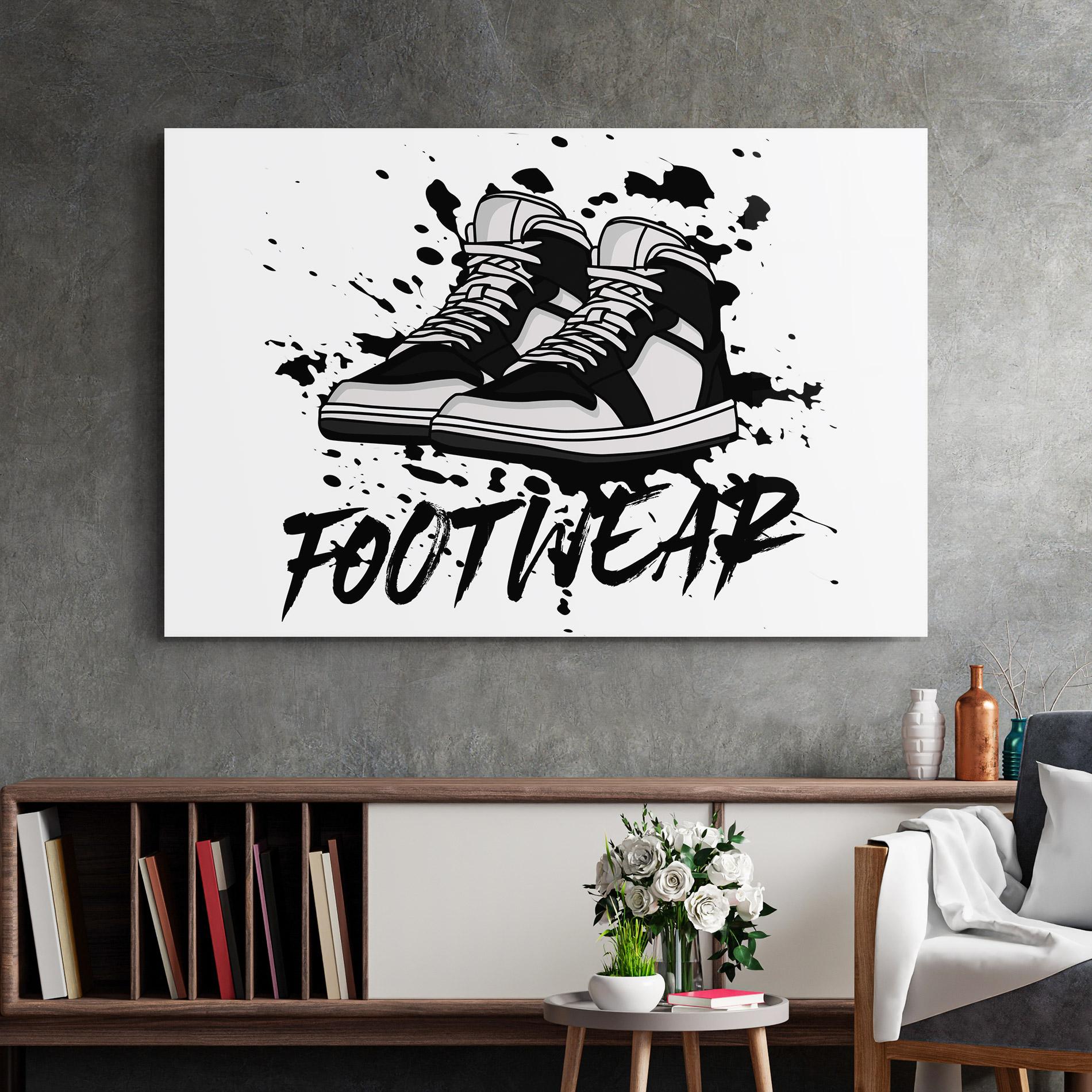 Üvegkép Black Footwear mockup 2