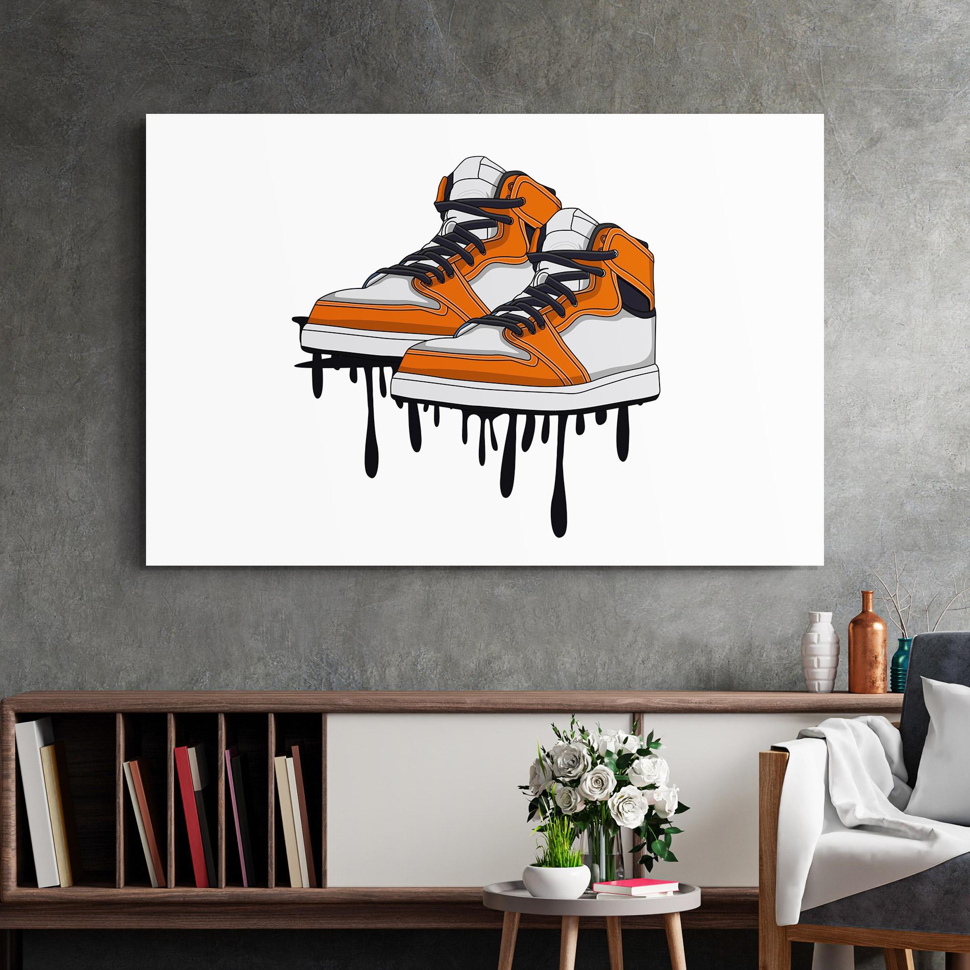 Üvegkép Black Liquid Shoe mockup 2