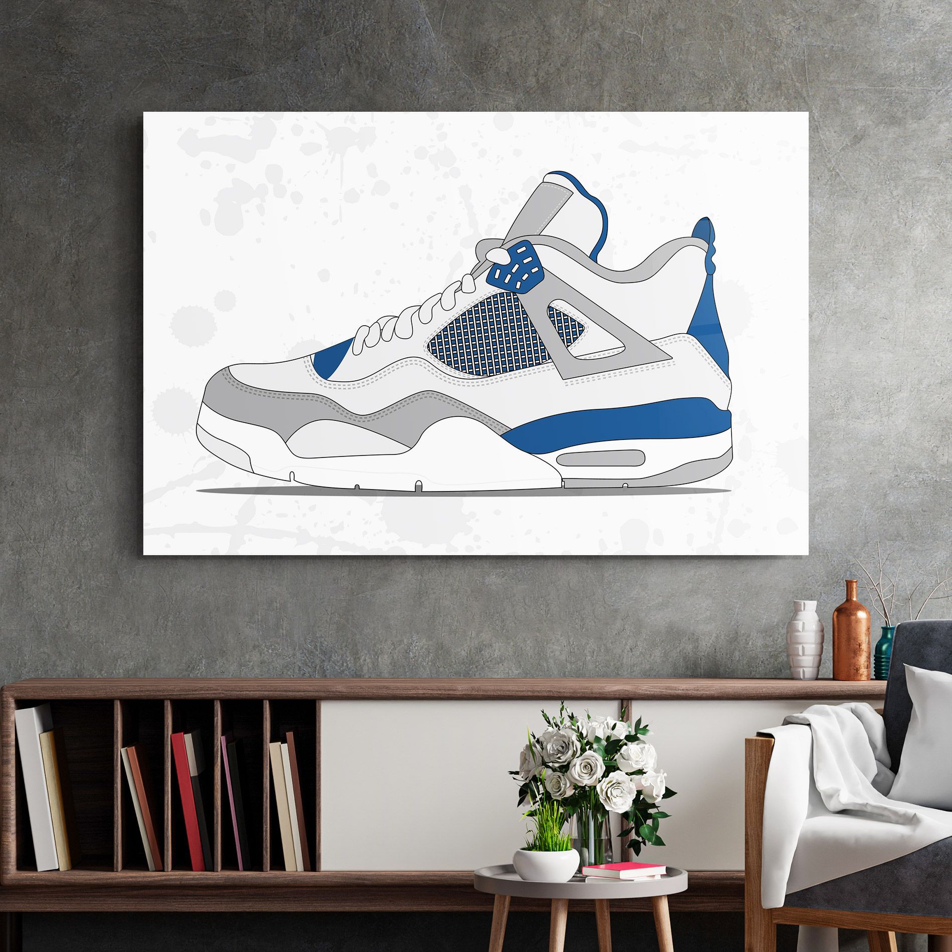 Blue Grey Sneakers mockup 2
