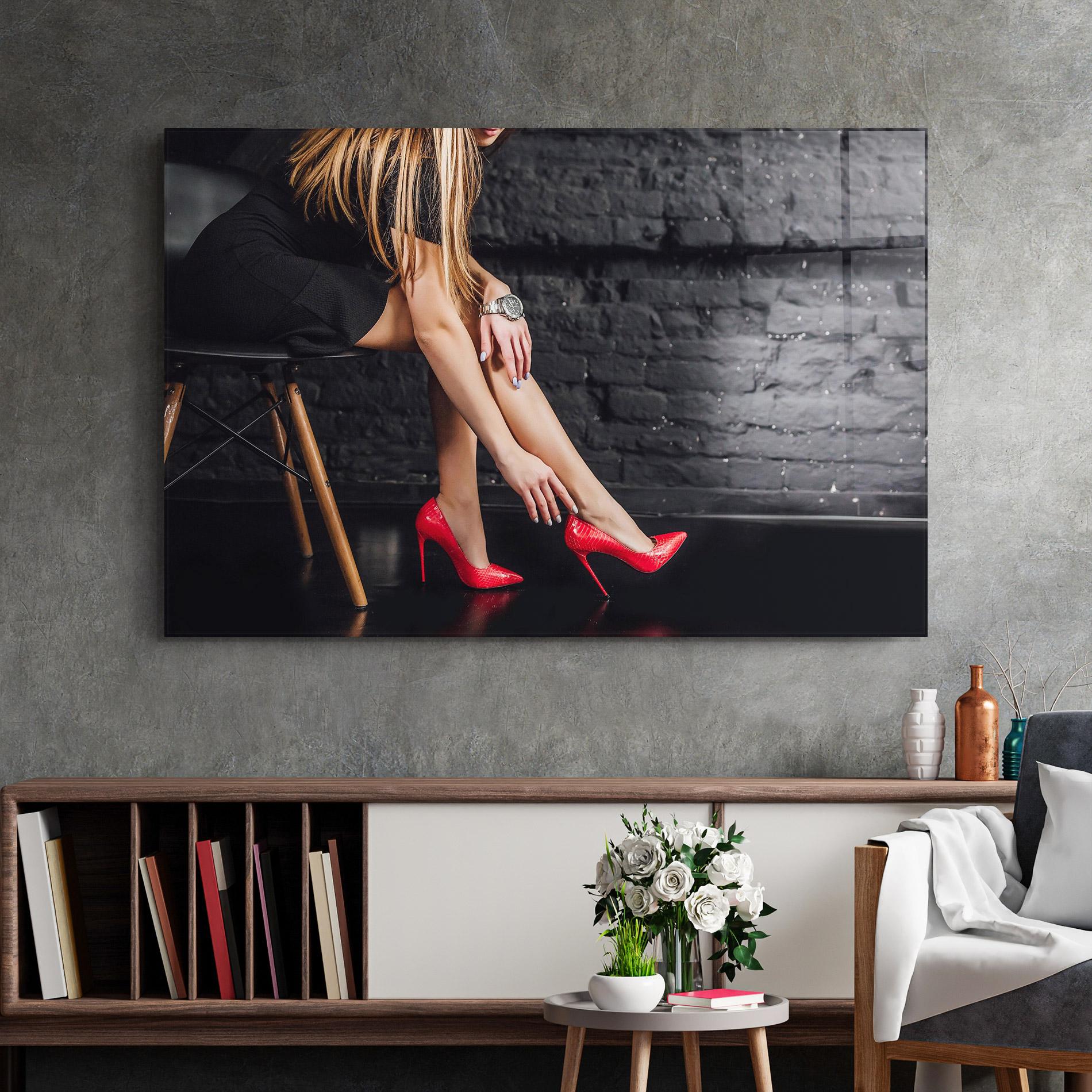 Üvegkép Elegan Red Heels mockup 2