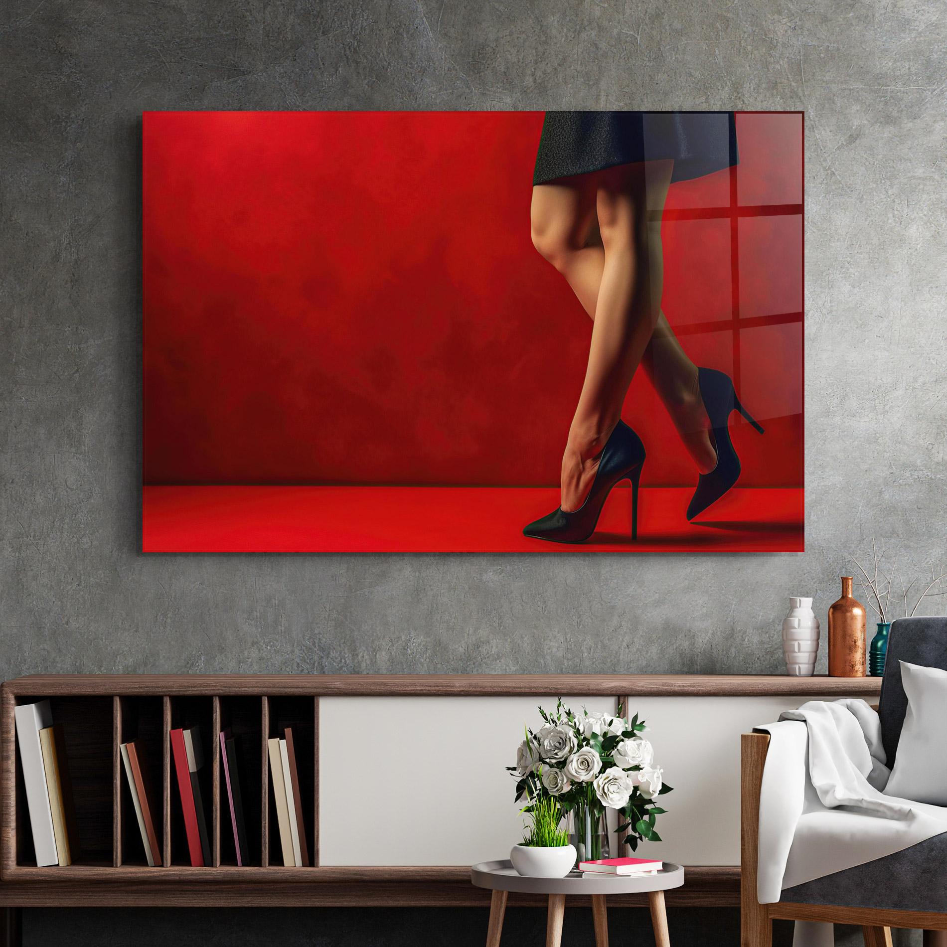 Üvegkép Female Legs Heels mockup 2