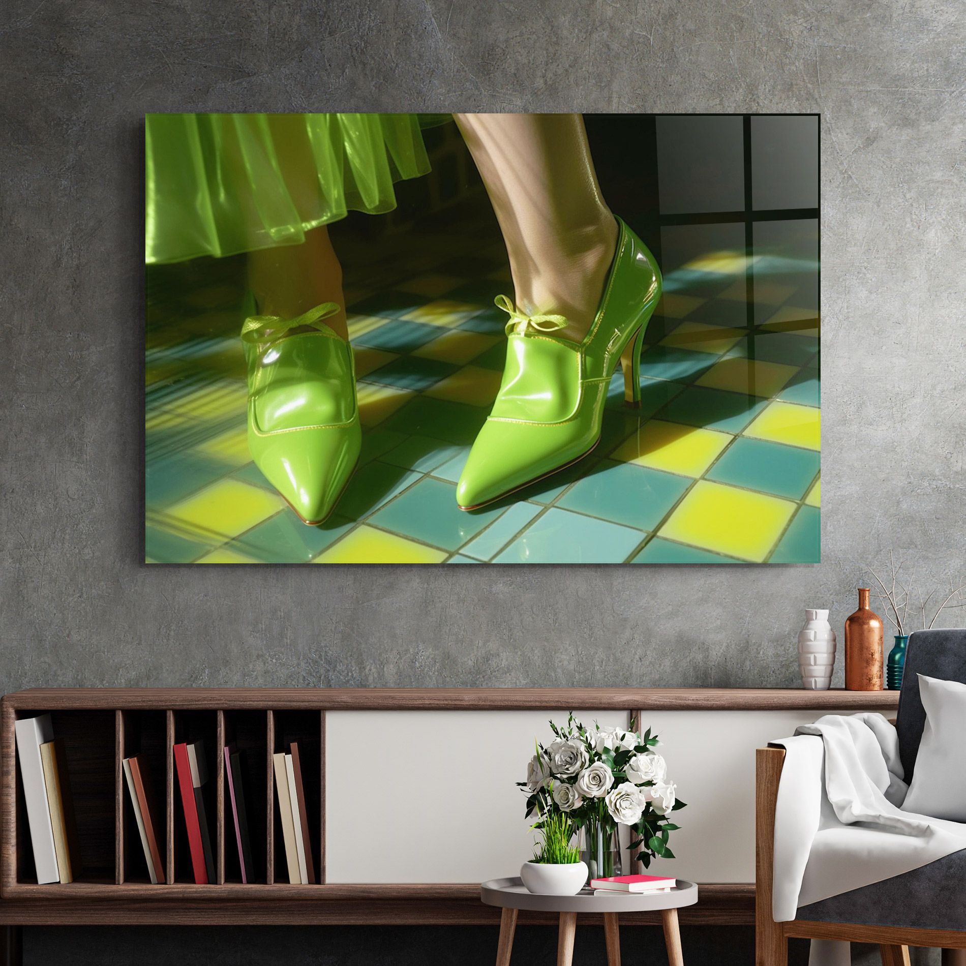 Green Elegant Shoes mockup 2