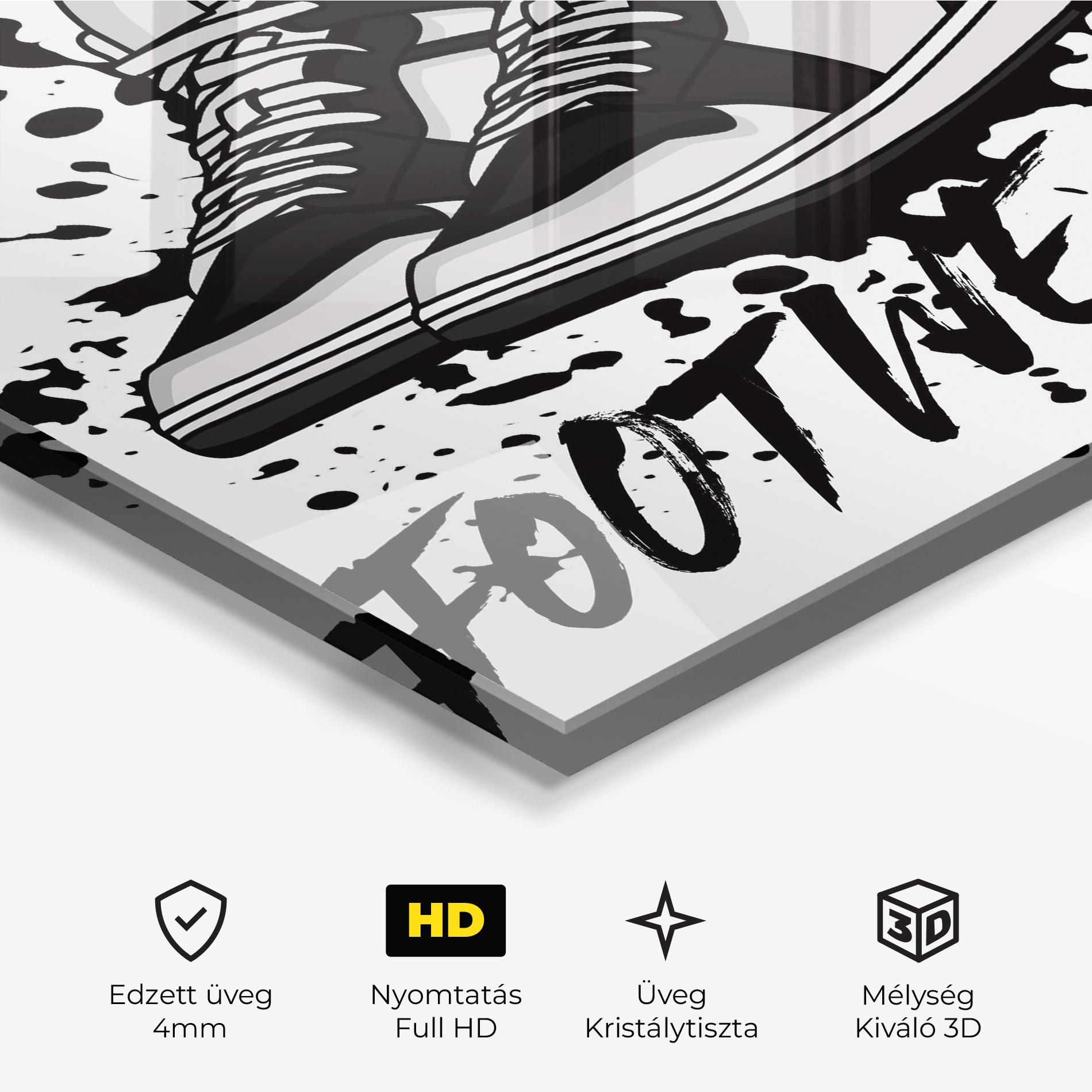 Üvegkép Black Footwear mockup 3
