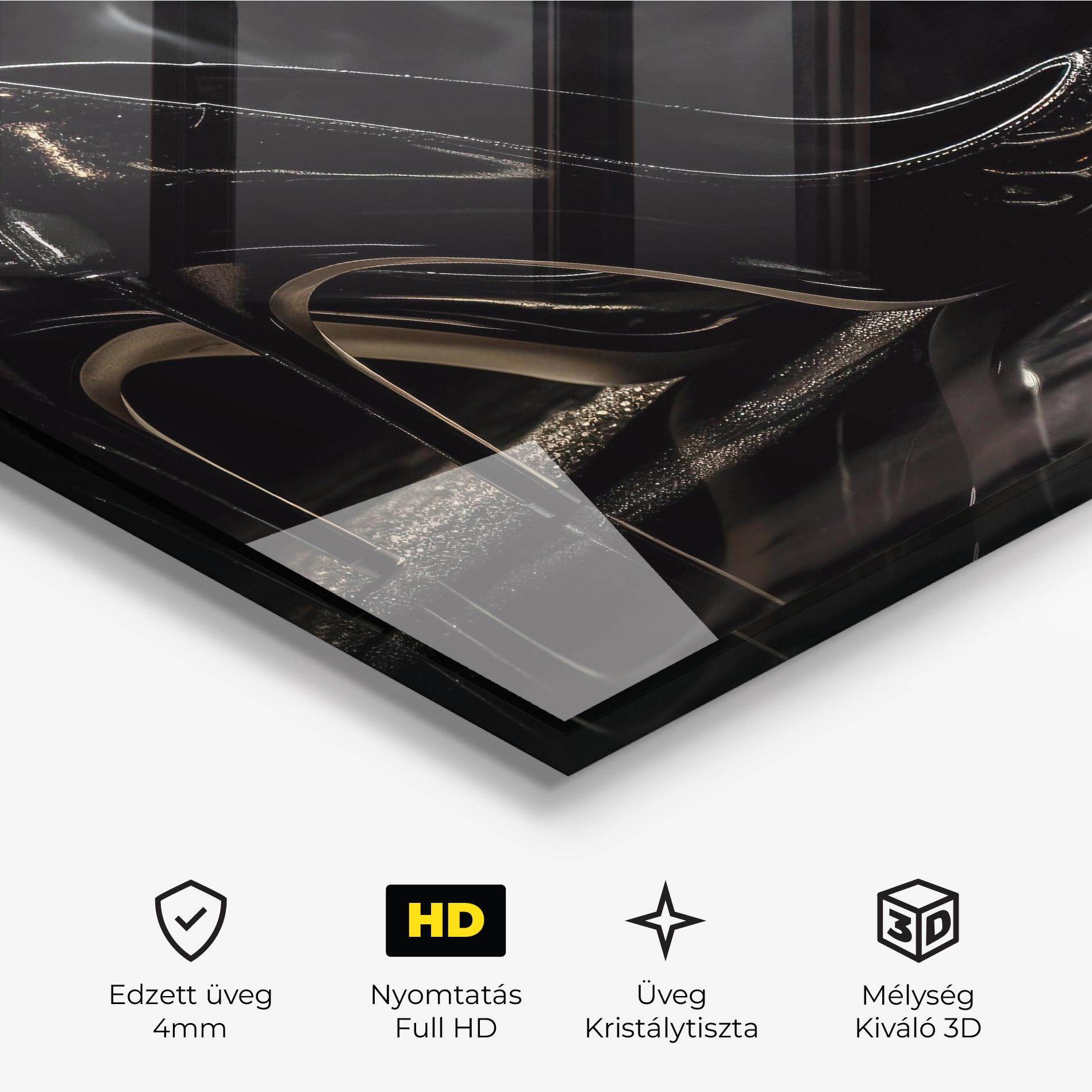 Üvegkép Black Leather Shoes mockup 3