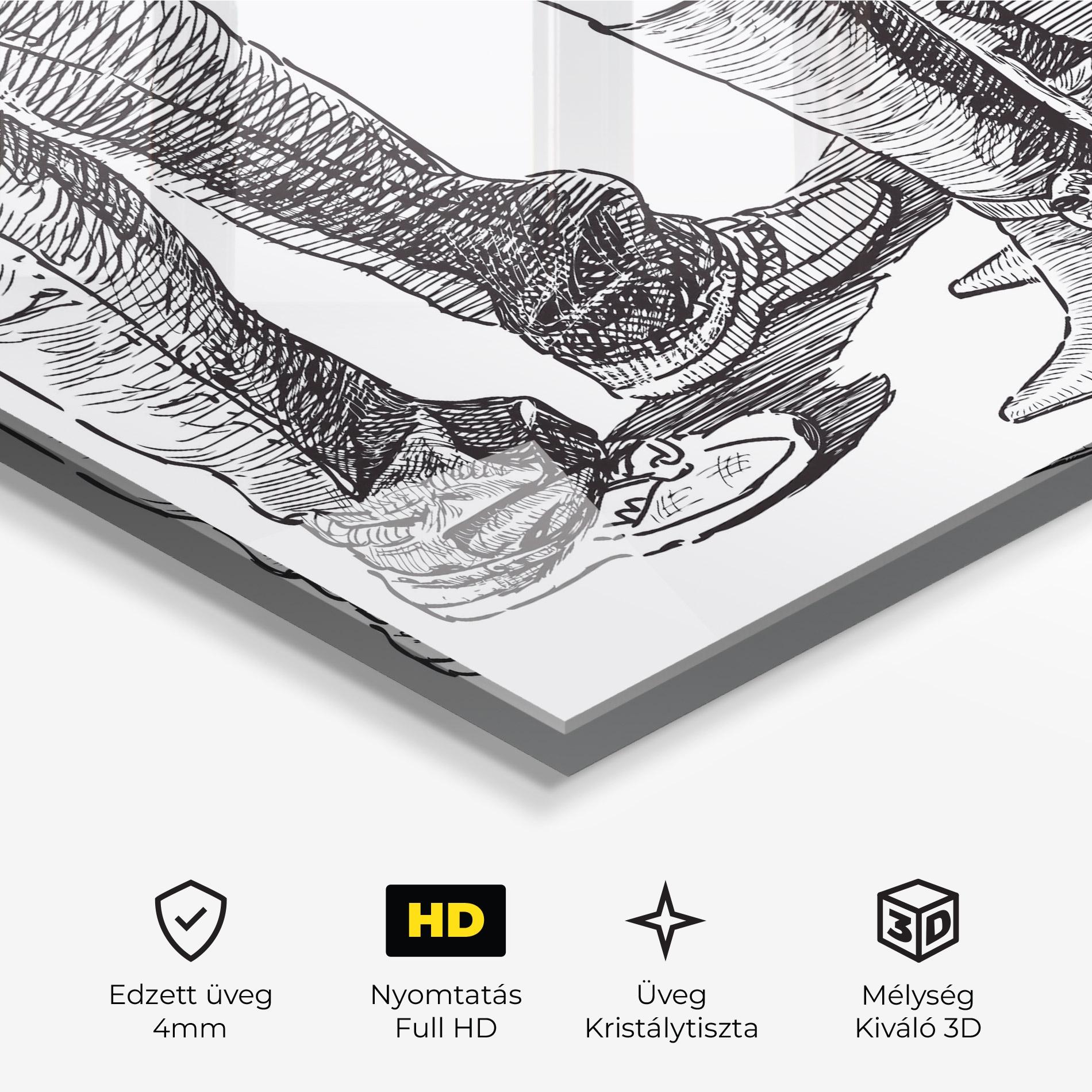 Üvegkép Black Line Shoes mockup 3