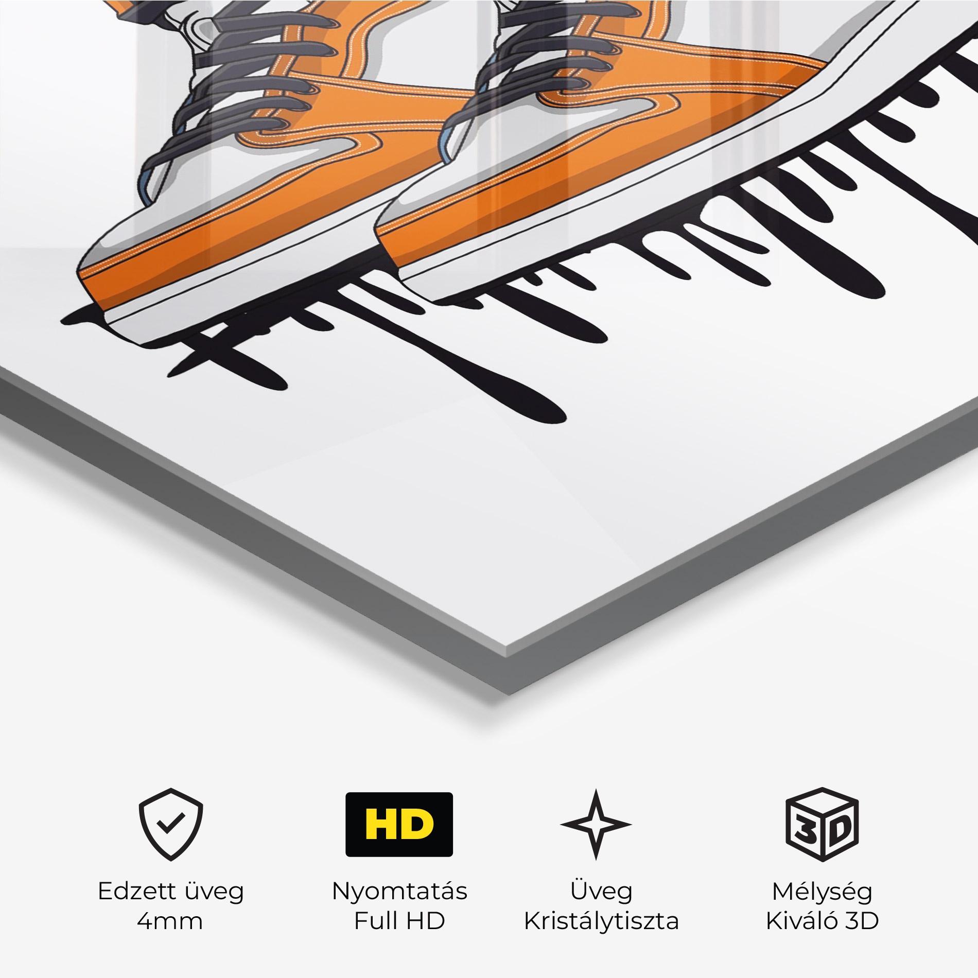 Üvegkép Black Liquid Shoe mockup 3