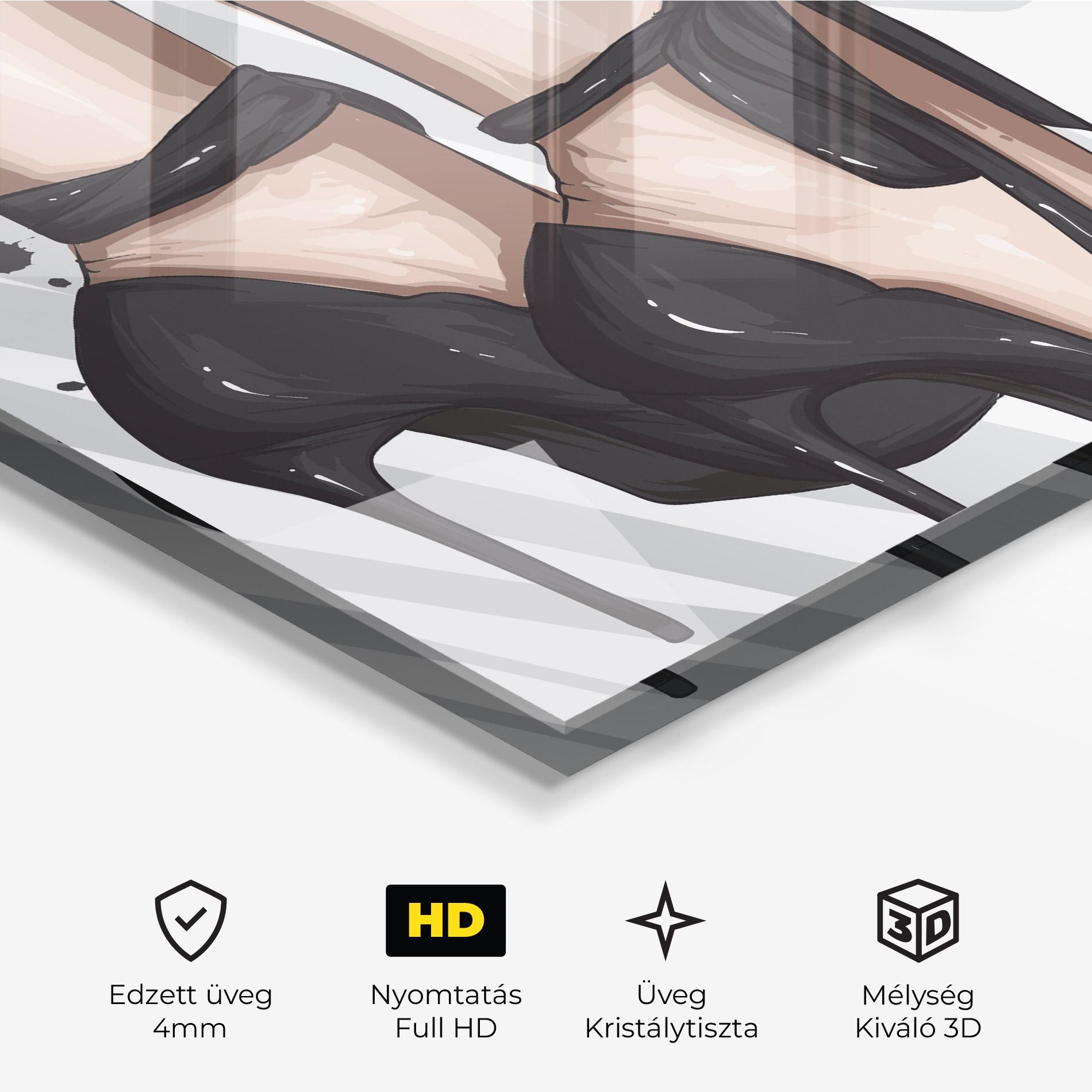 Üvegkép Black Woman Shoes mockup 3