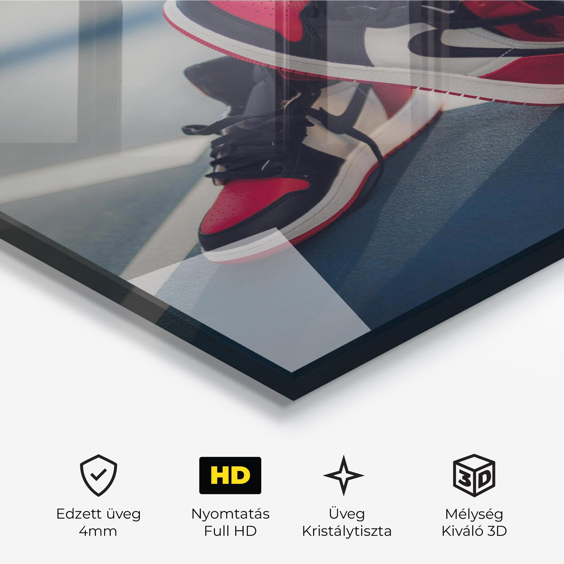 Üvegkép Cool Nike Red Jordan Air mockup 3
