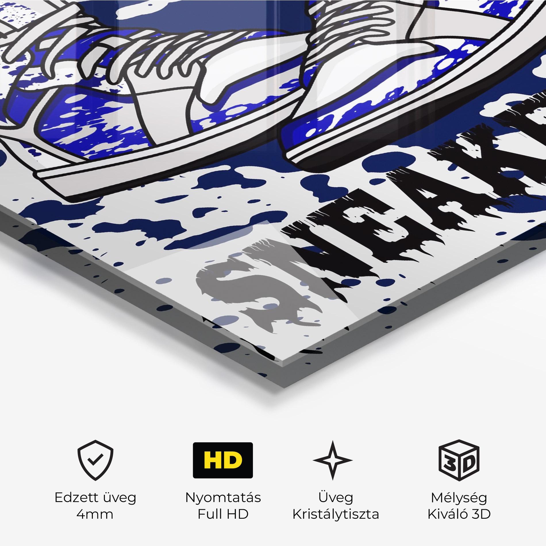 Üvegkép Dark Blue Sneakers mockup 3