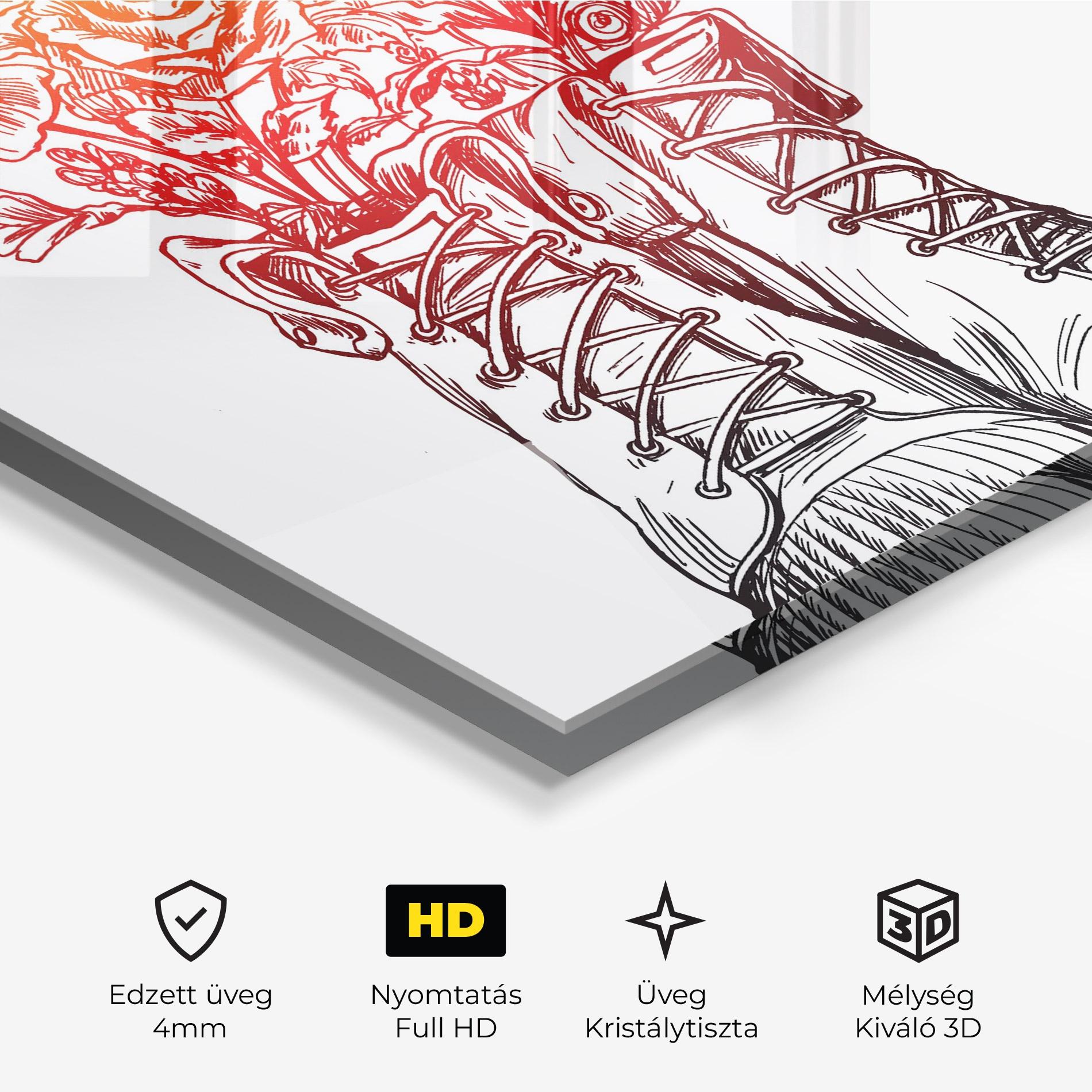 Üvegkép Flower In Shoes mockup 3