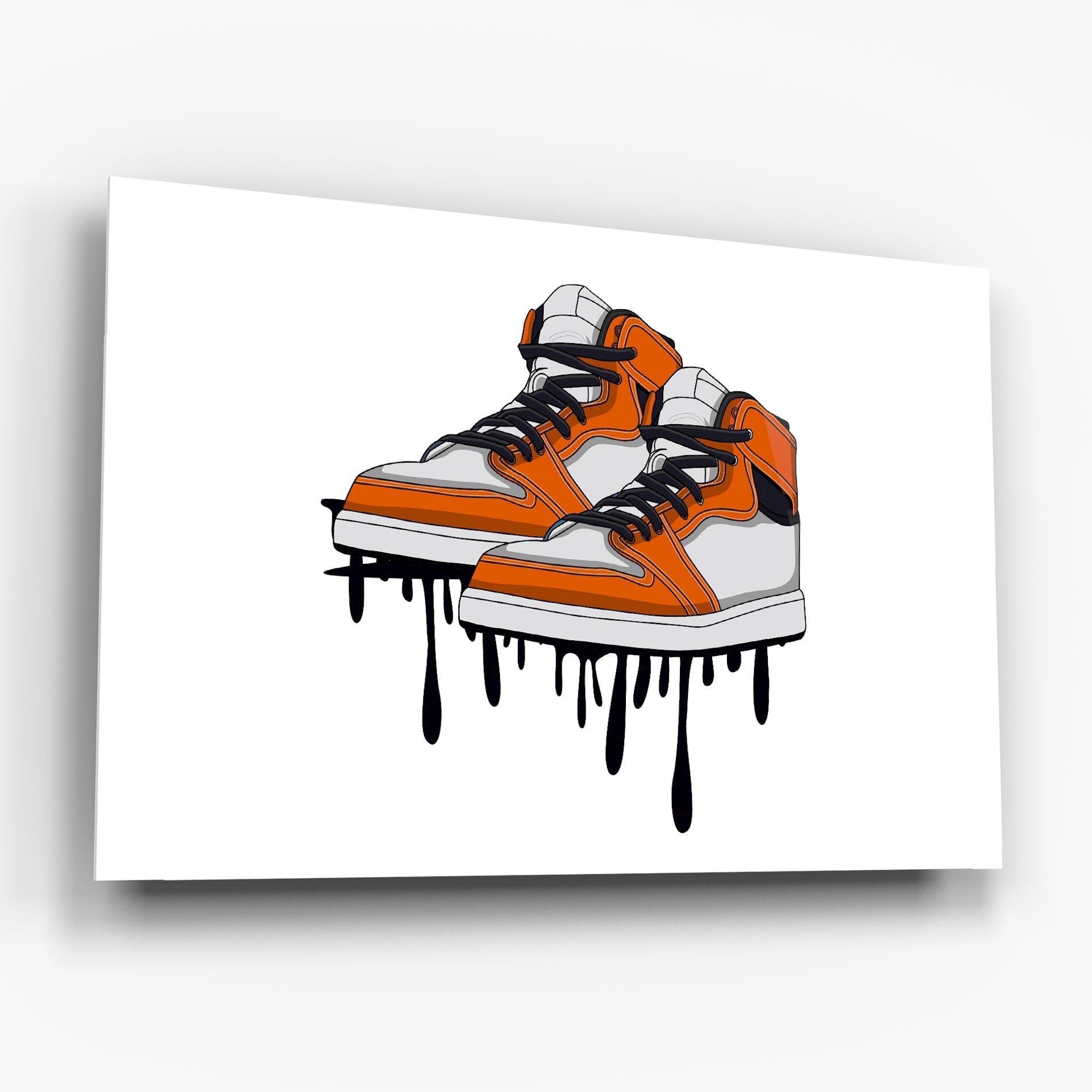 Üvegkép Black Liquid Shoe mockup 6