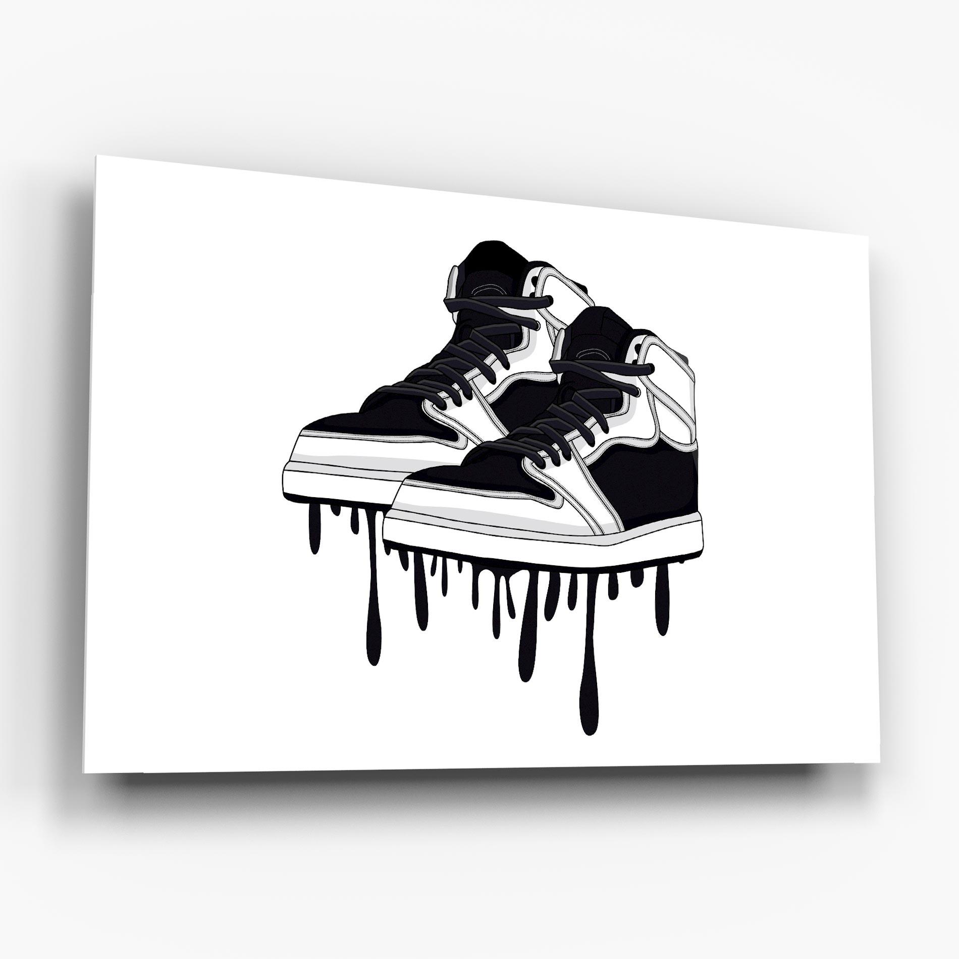 Üvegkép Black White Shoes mockup 6