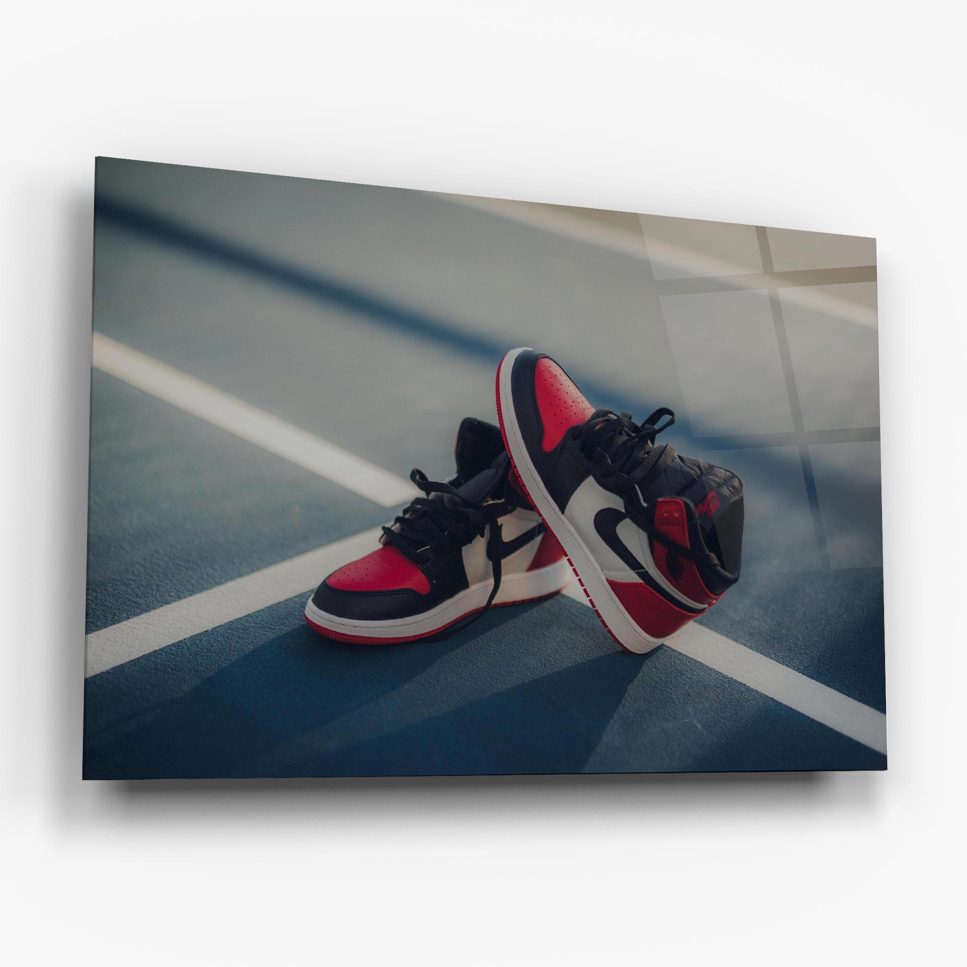 Üvegkép Cool Nike Red Jordan Air mockup 6