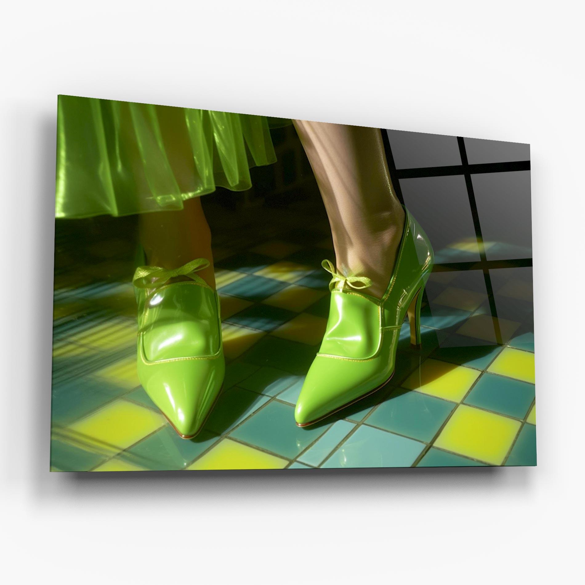 Üvegkép Green Elegant Shoes mockup 6