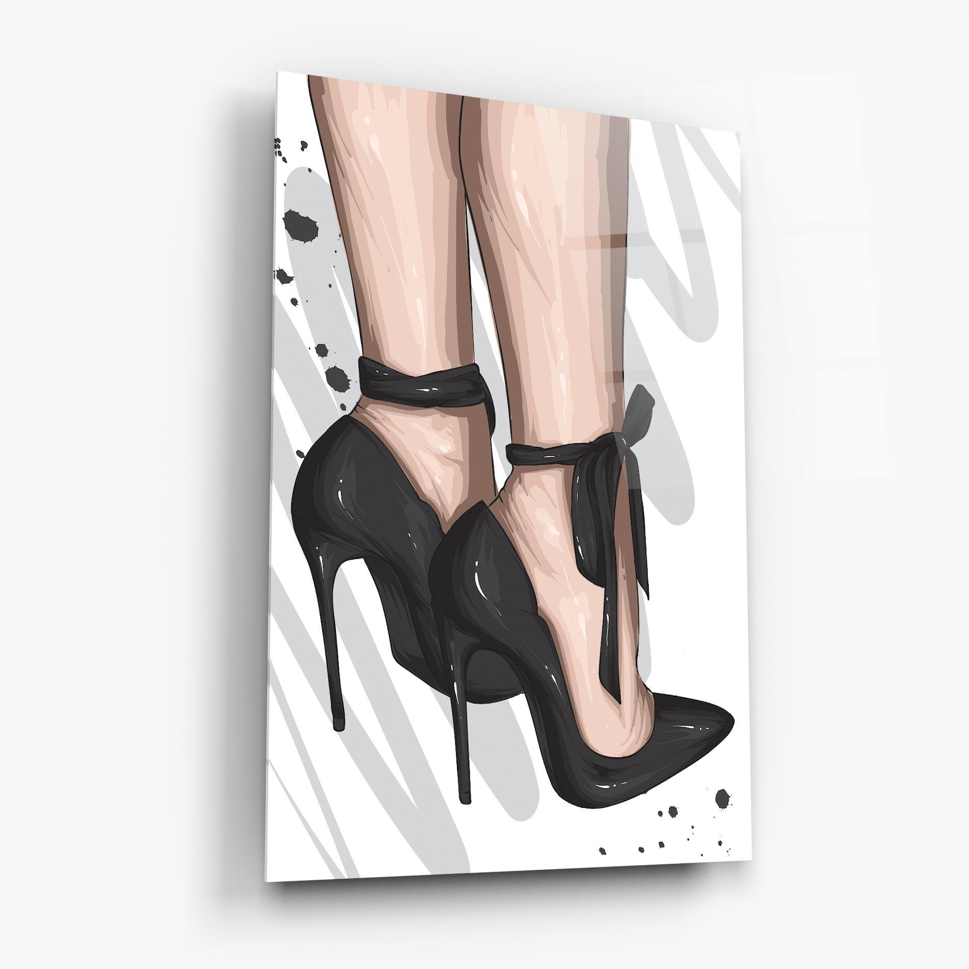 Üvegkép Black Woman Shoes mockup 6