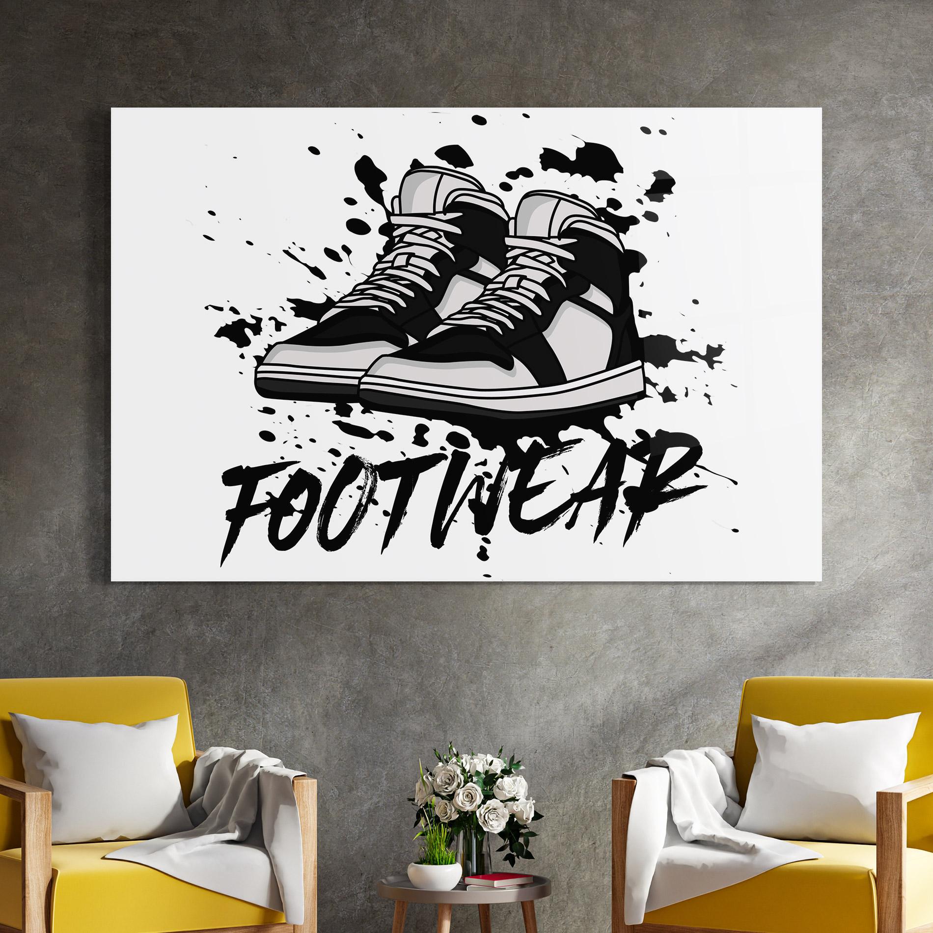 Üvegkép Black Footwear mockup 4