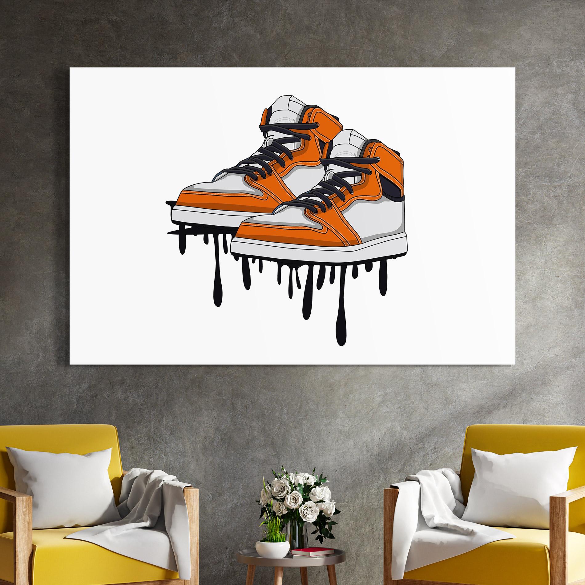 Üvegkép Black Liquid Shoe mockup 4