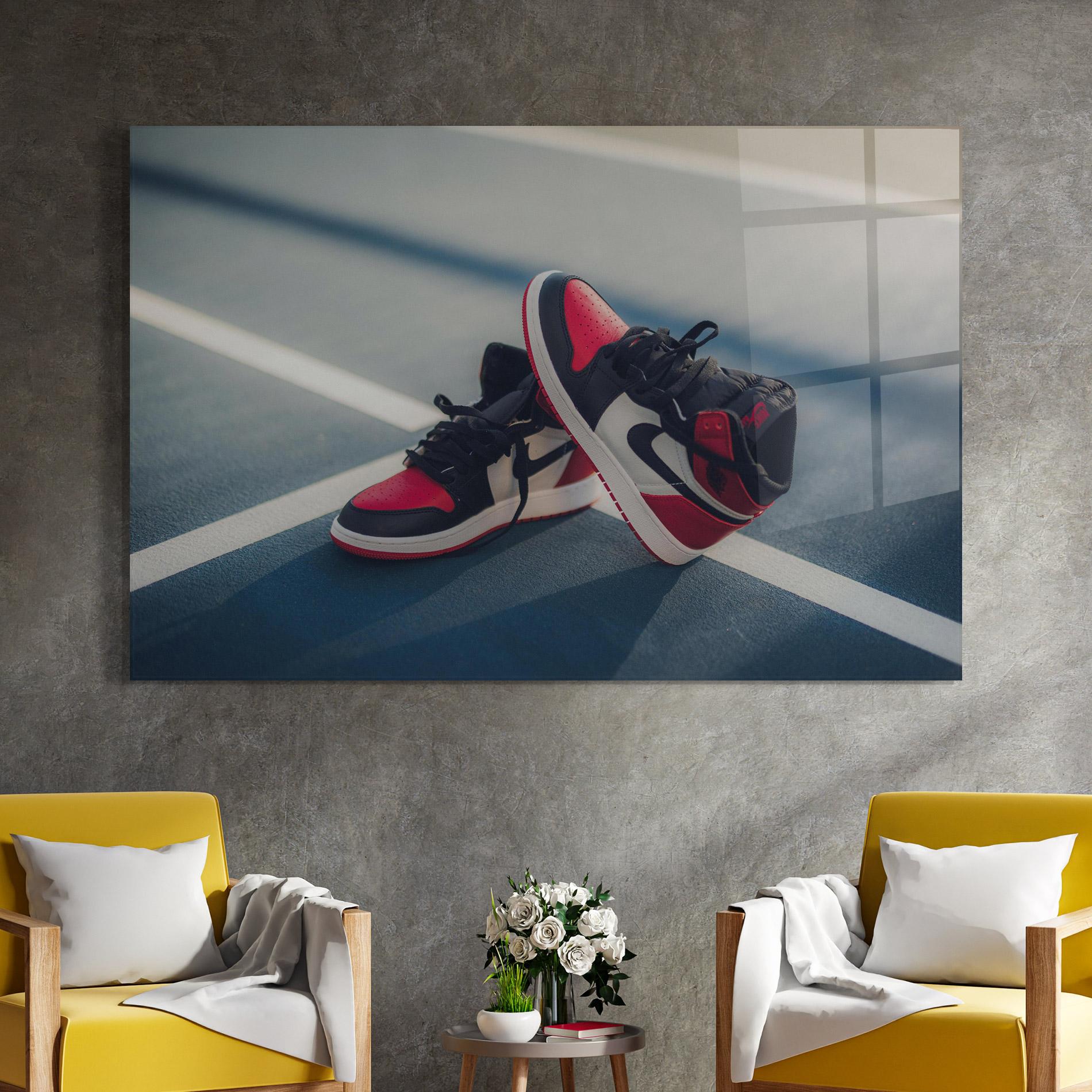 Üvegkép Cool Nike Red Jordan Air mockup 4