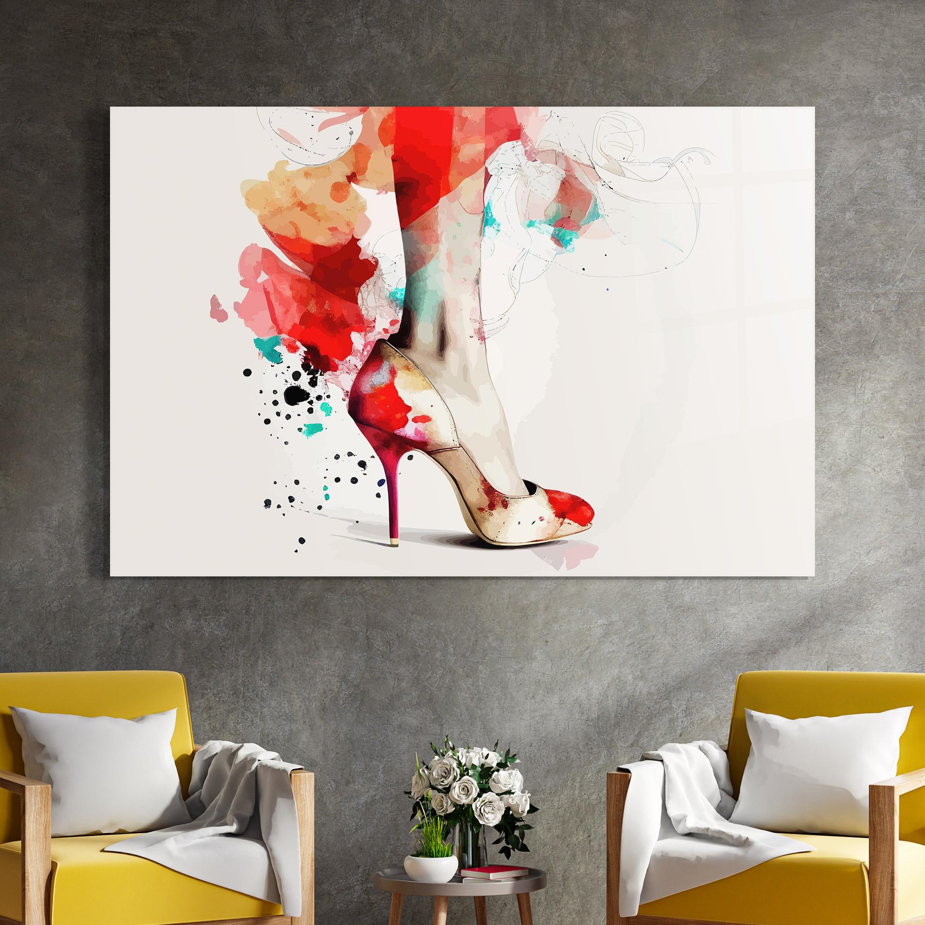 Üvegkép Cream Heels Art mockup 4