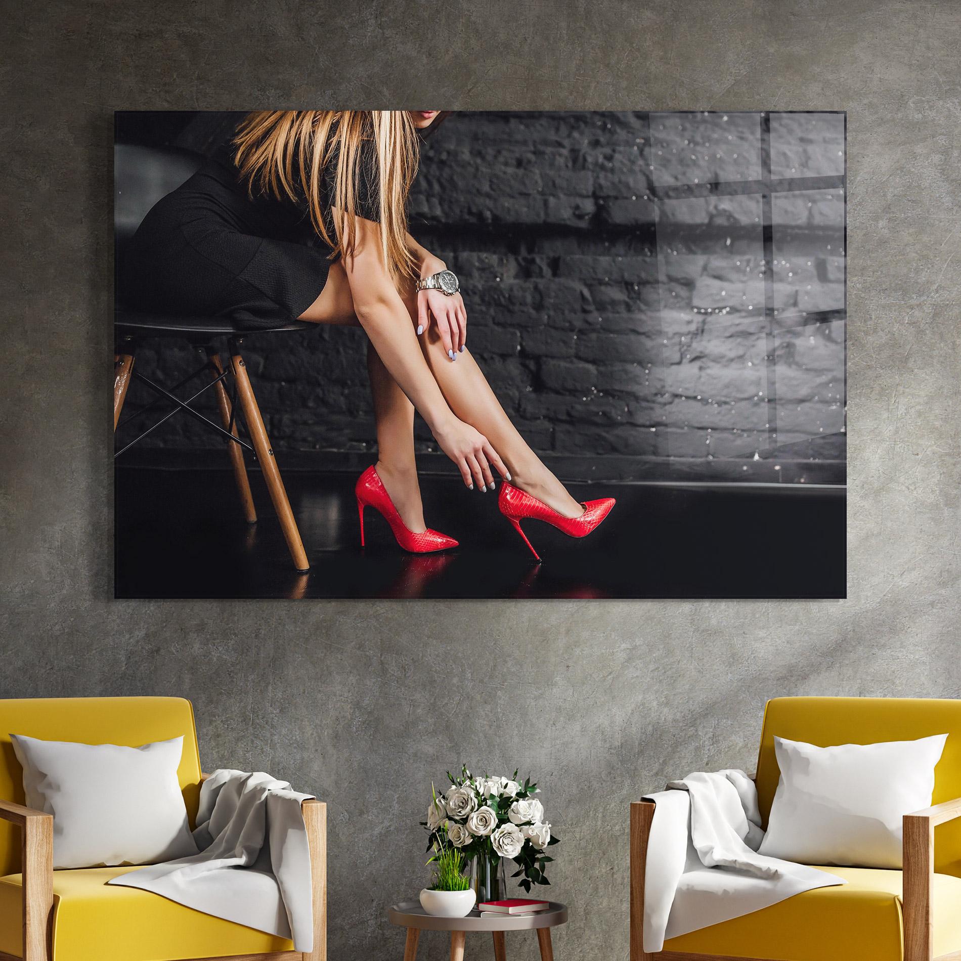 Üvegkép Elegan Red Heels mockup 4