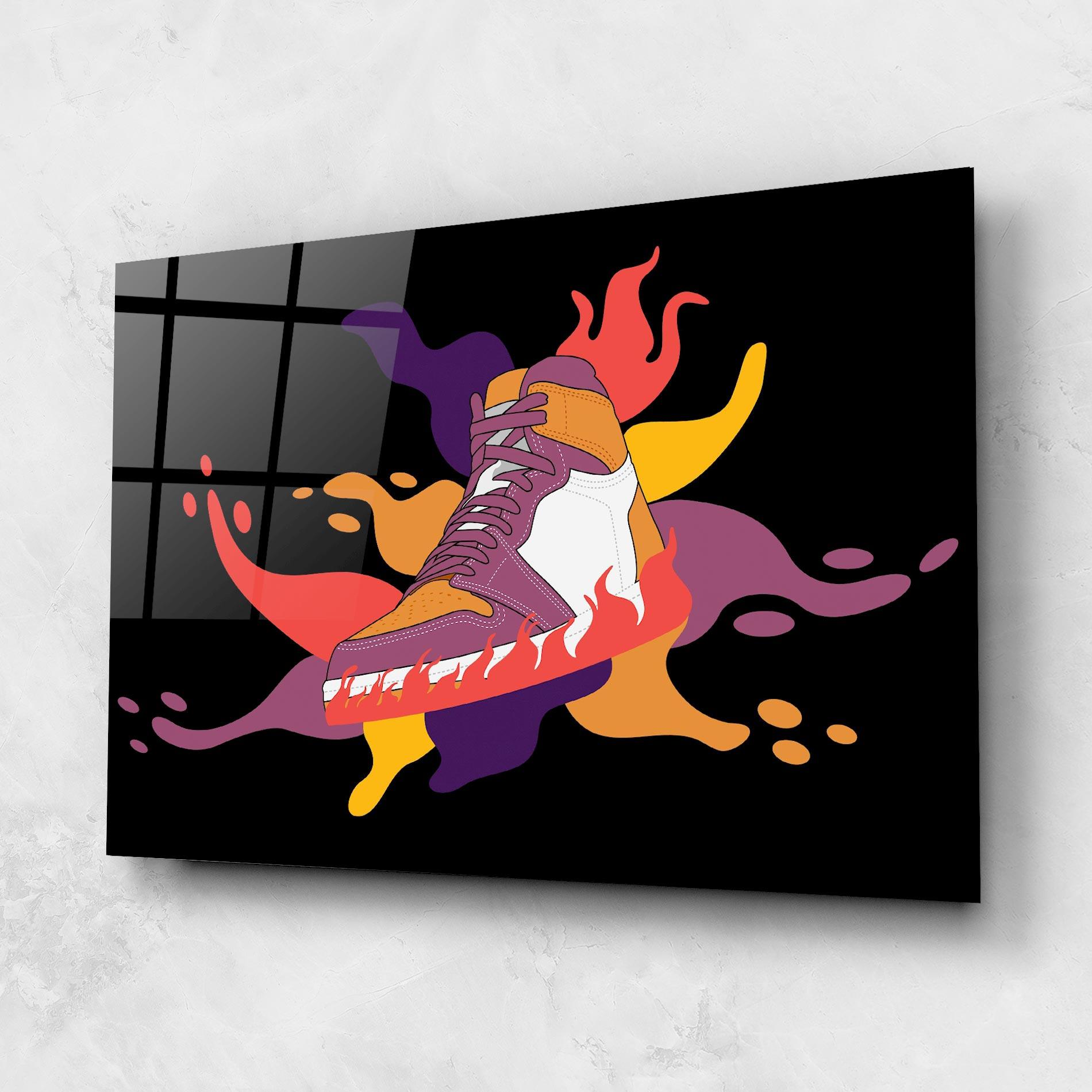 Üvegkép Abstract Sneakers Art mockup 1