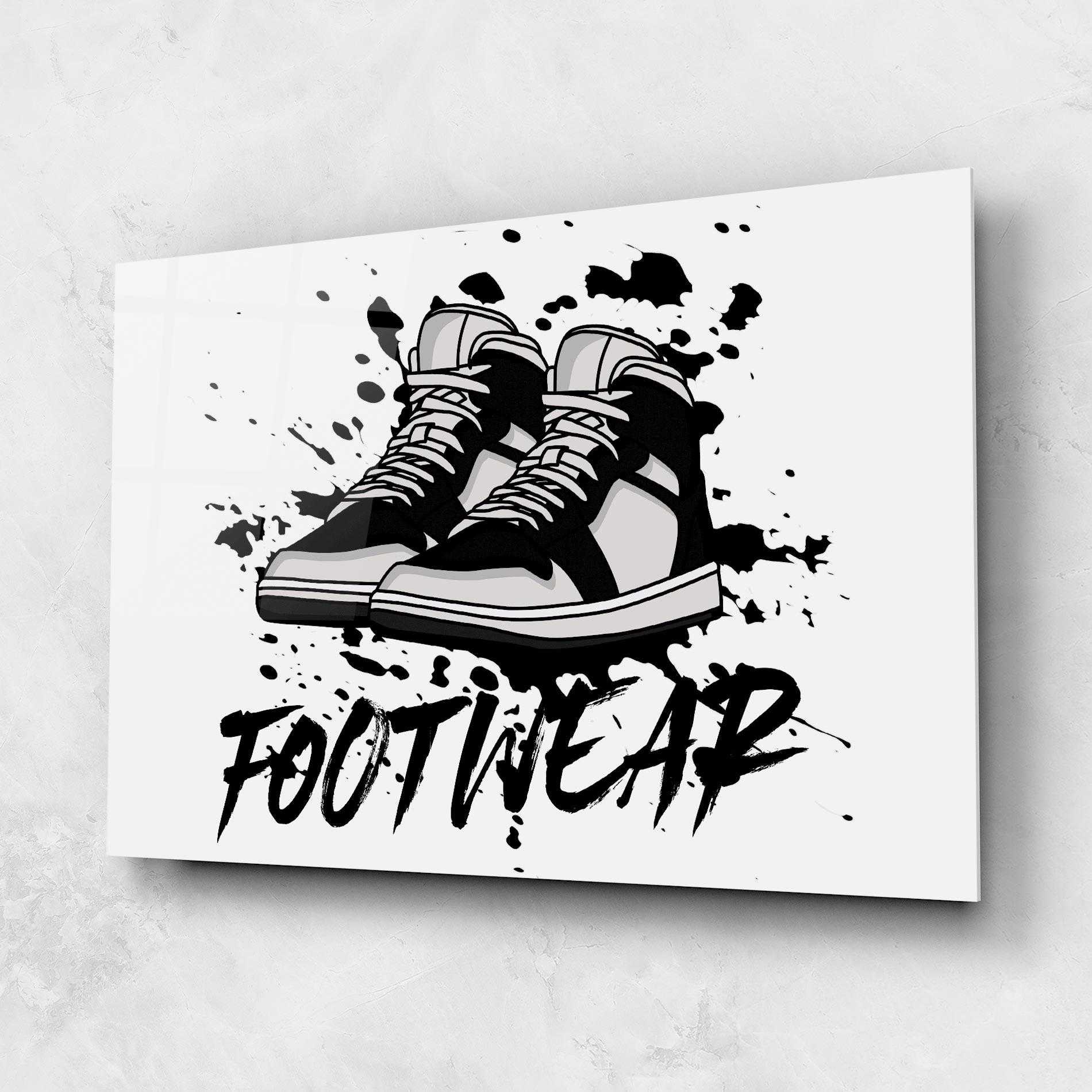 Üvegkép Black Footwear mockup 1