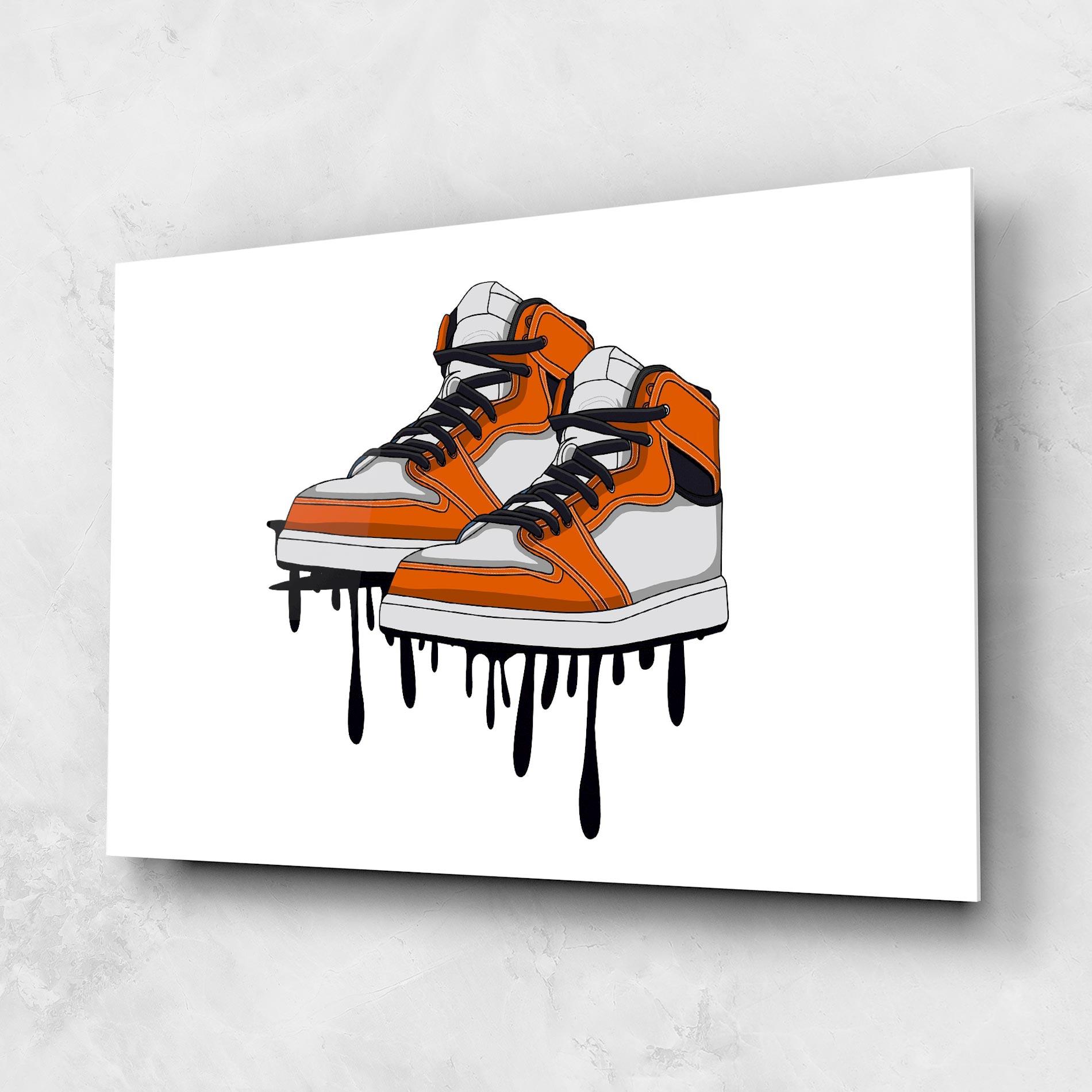 Üvegkép Black Liquid Shoe mockup 1