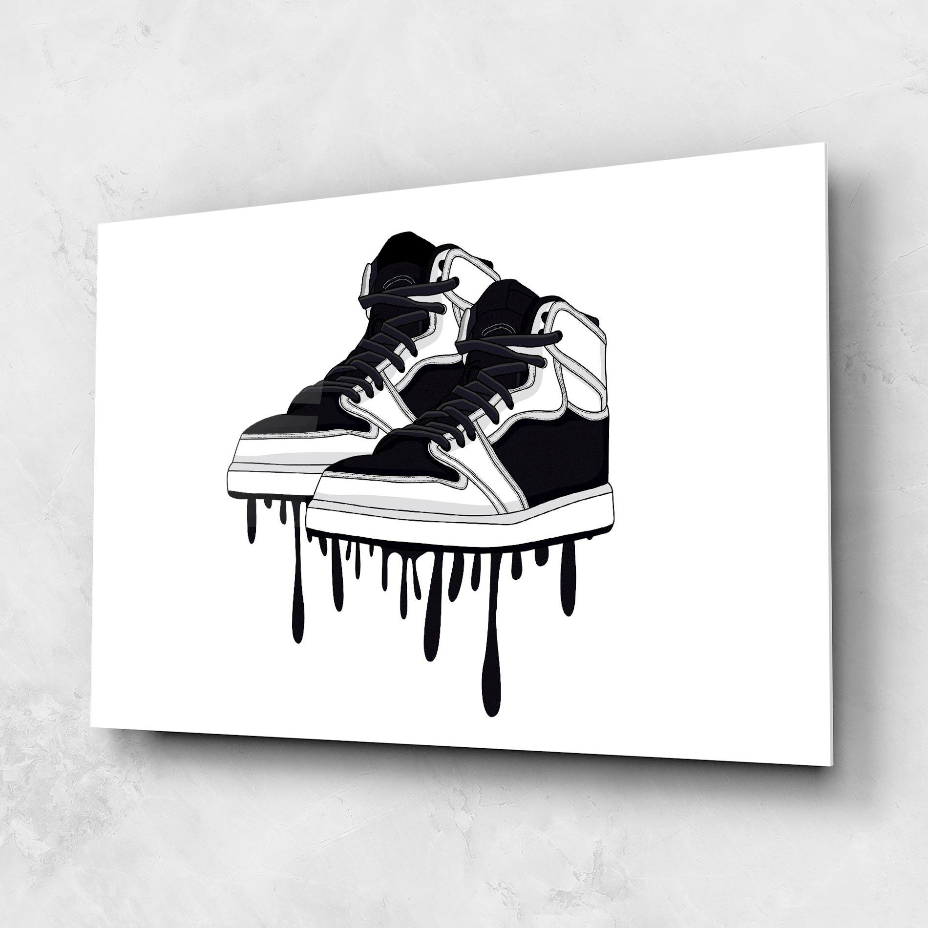 Üvegkép Black White Shoes mockup 1
