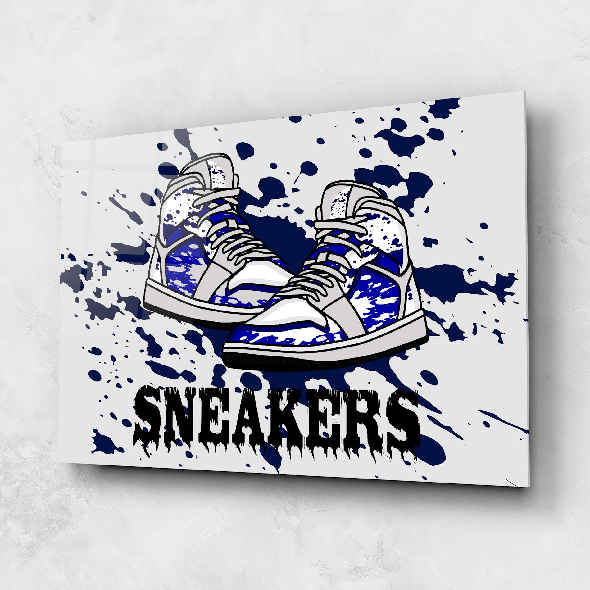 Üvegkép Dark Blue Sneakers mockup 1