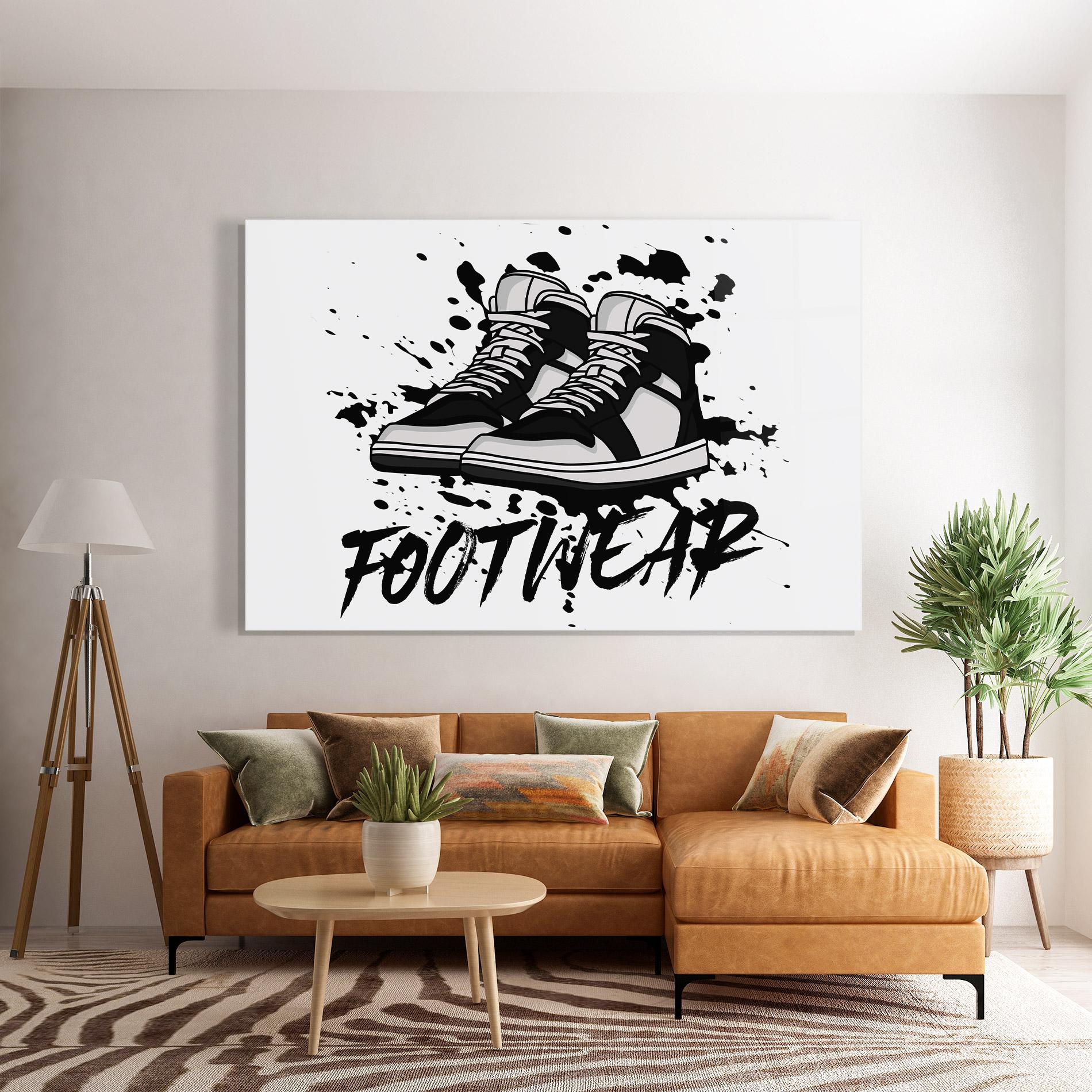 Üvegkép Black Footwear mockup 7