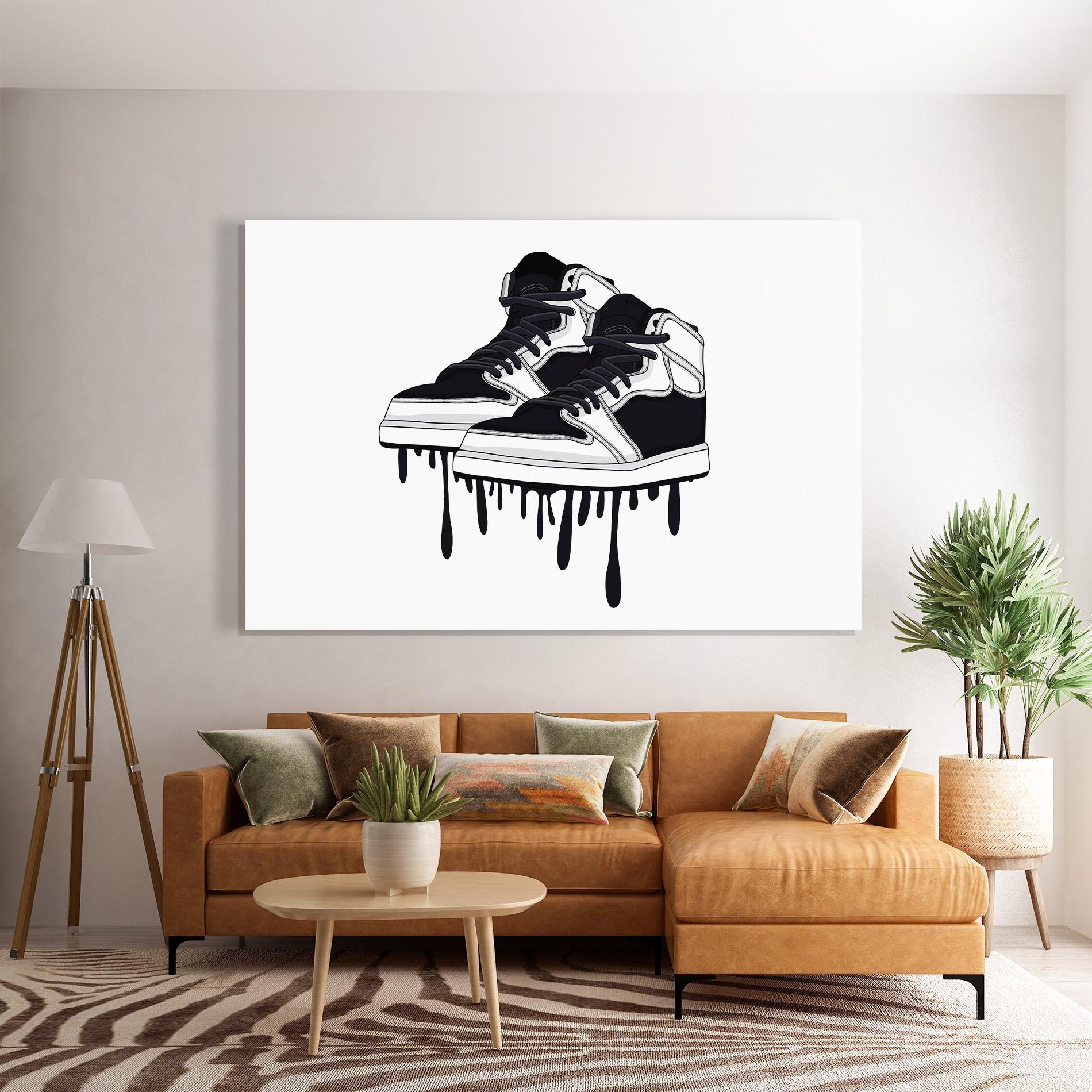 Üvegkép Black White Shoes mockup 7