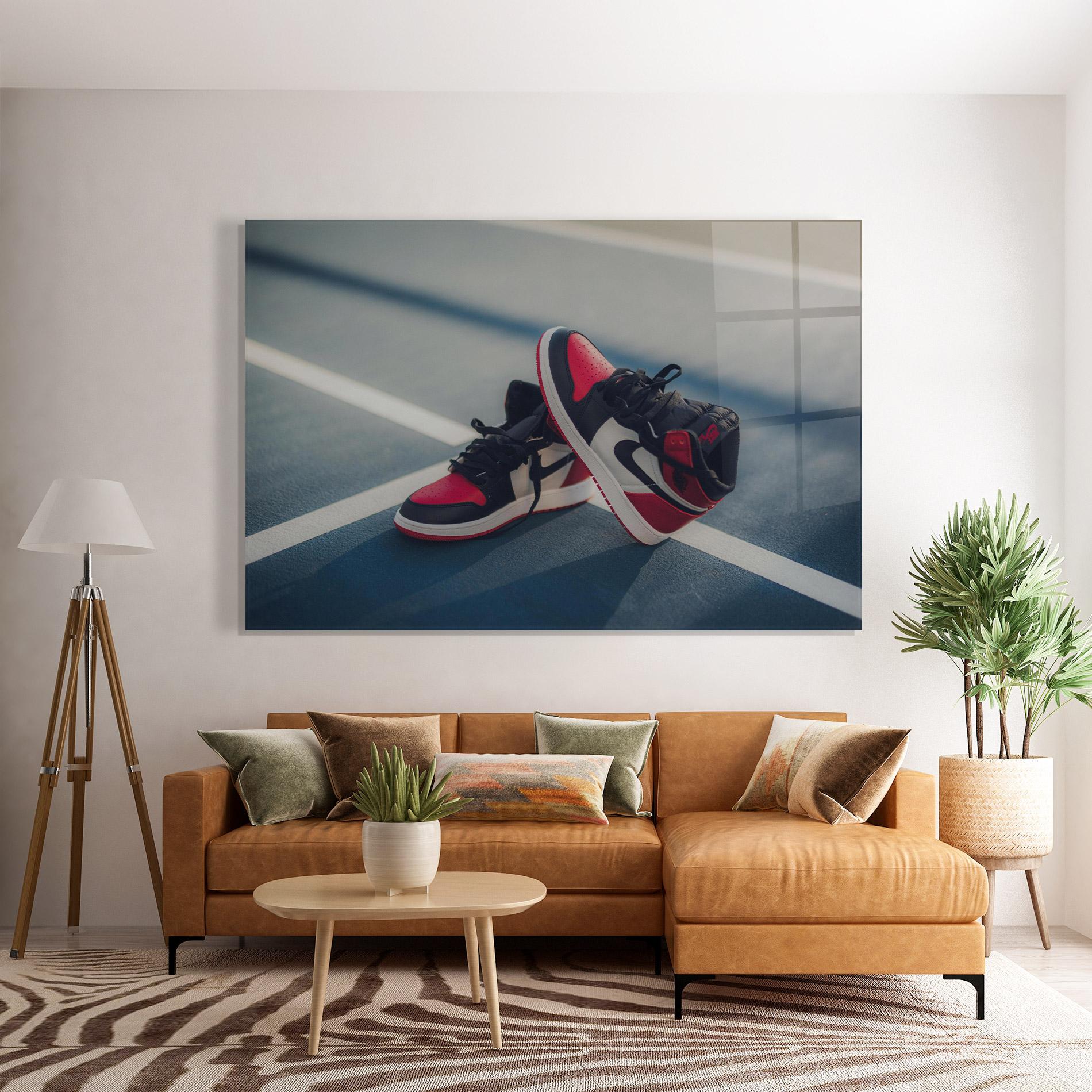 Üvegkép Cool Nike Red Jordan Air mockup 7