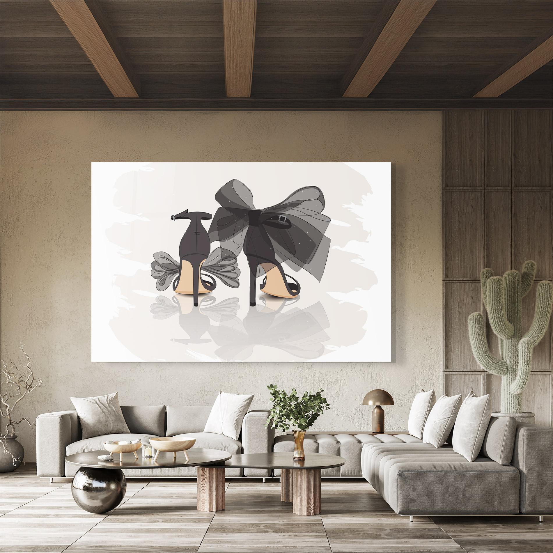 Üvegkép Black Bow Heels mockup 8