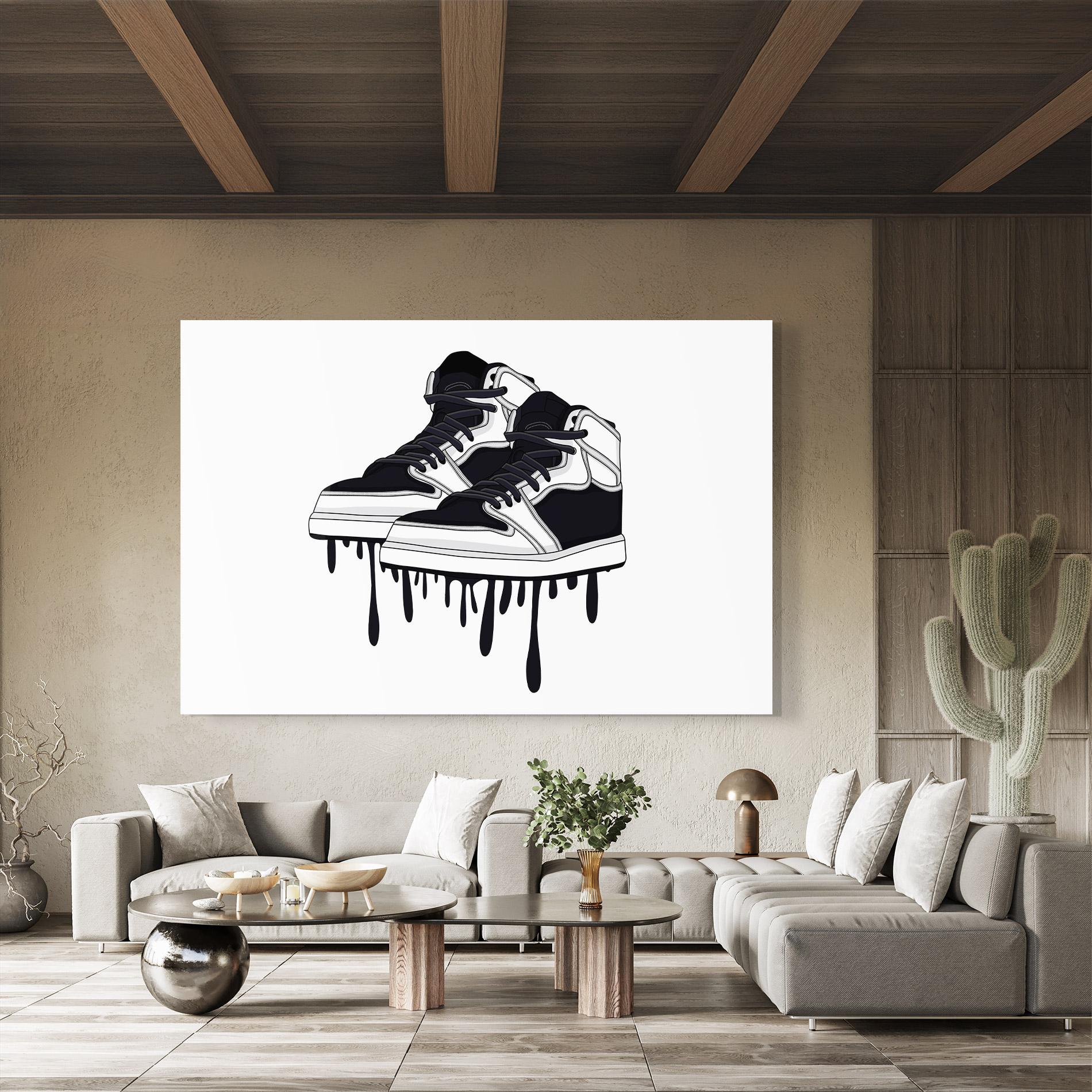 Üvegkép Black White Shoes mockup 8